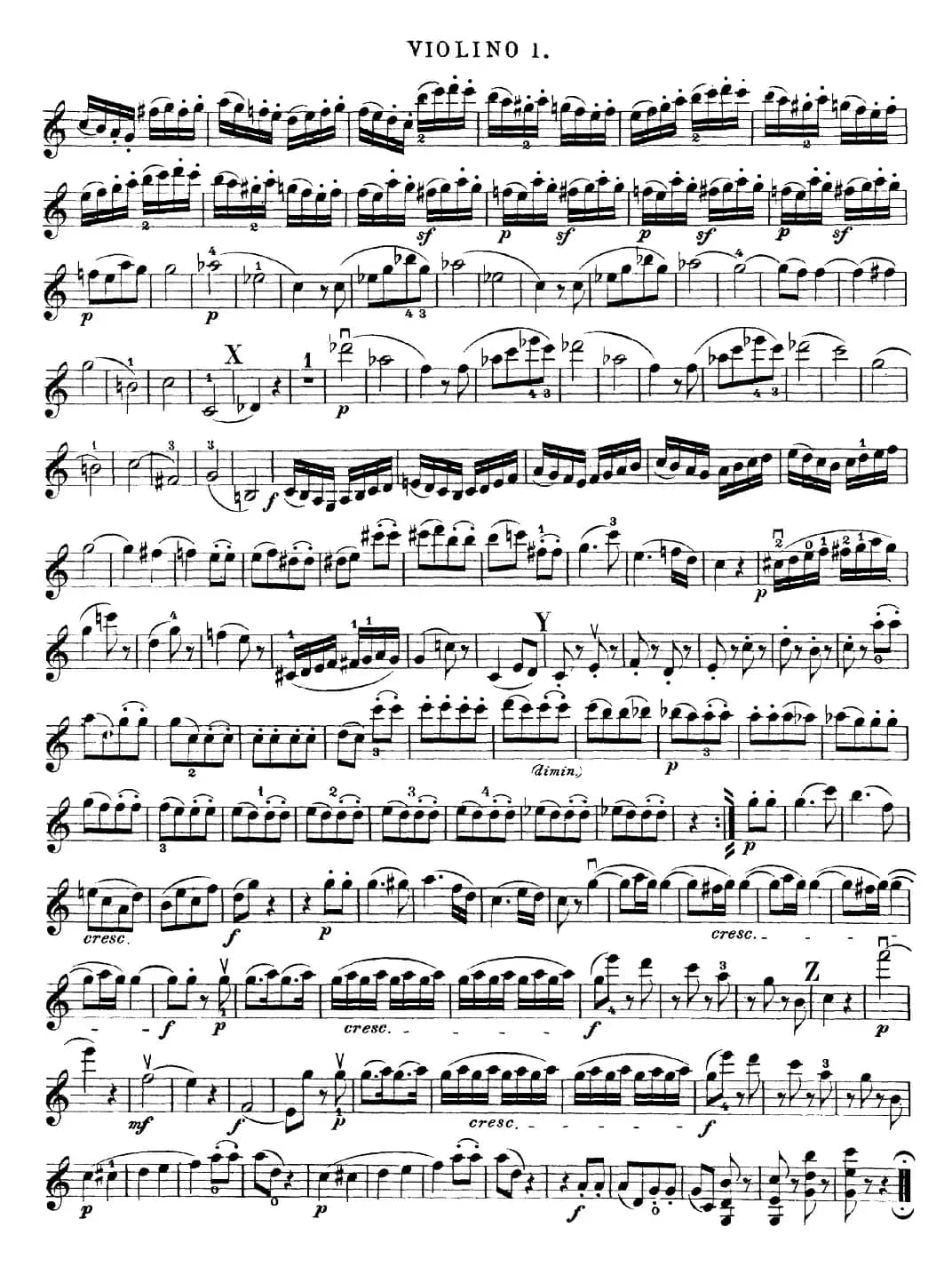 Mozart《Quartet No.19 in C Major,K.465》（Violin 1分谱）