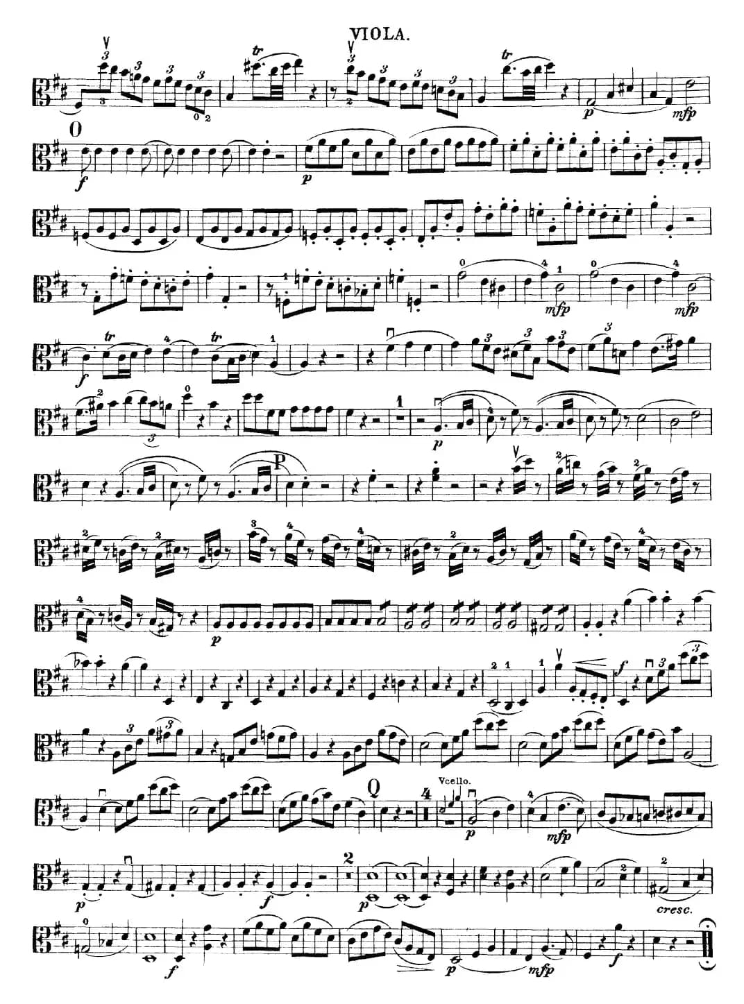 Mozart《Quartet No.21 in D Major,K.575》（Viola分谱）