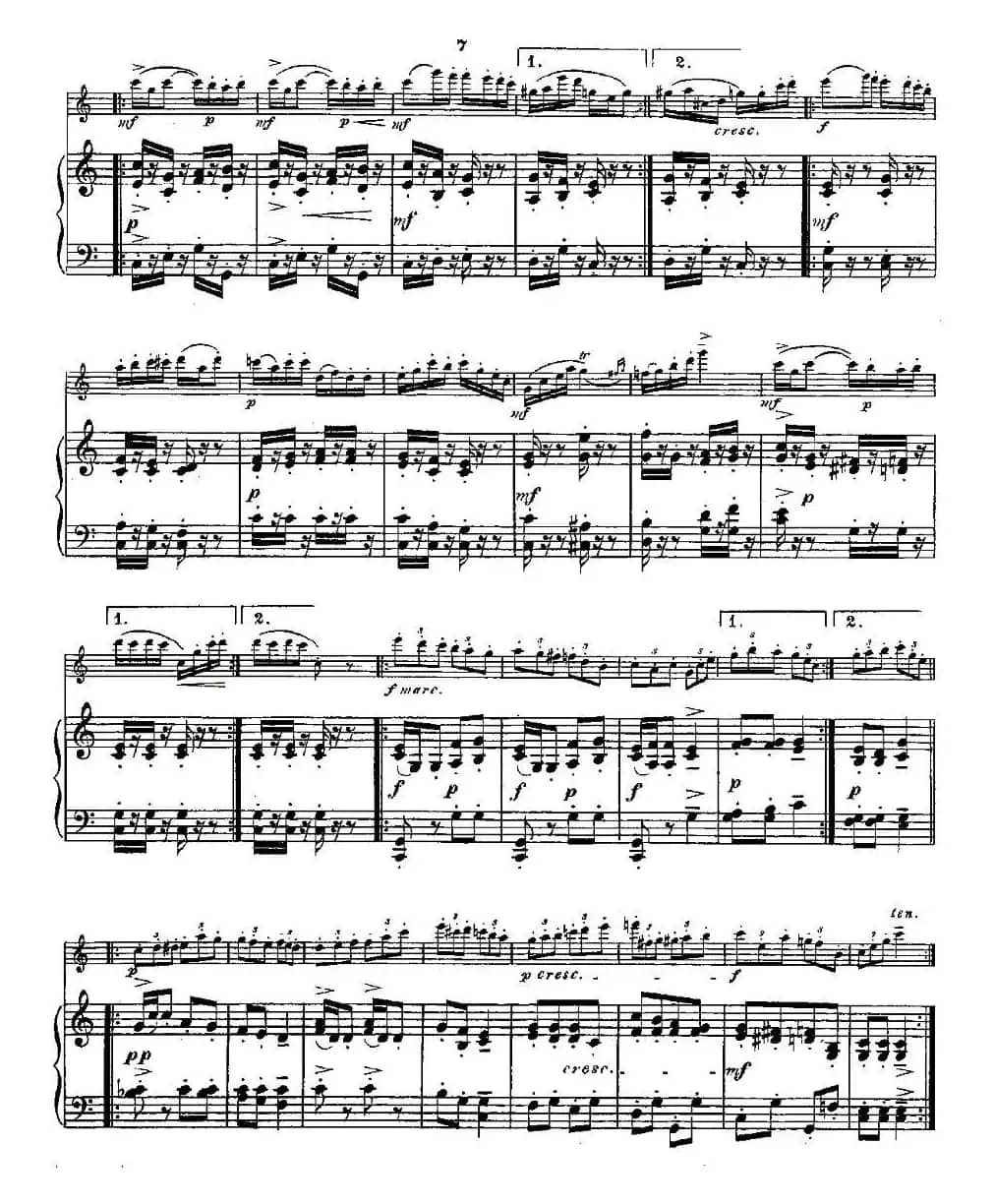 Fantaisies nationales. Op. 59, 6. （长笛+钢琴伴奏）