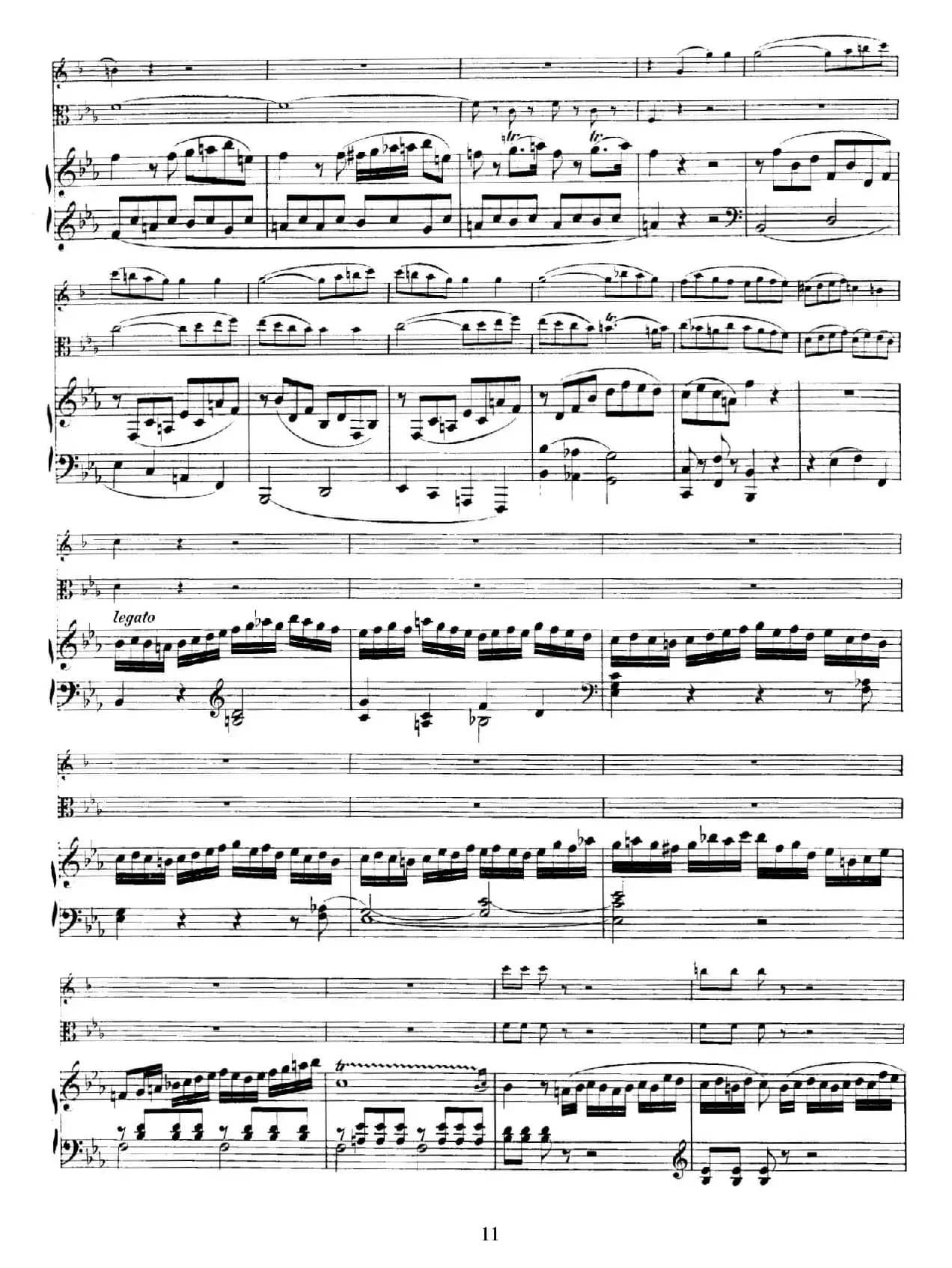 Piano Trio no.2 in E-flat Major K.498（降E大调钢琴三重奏）