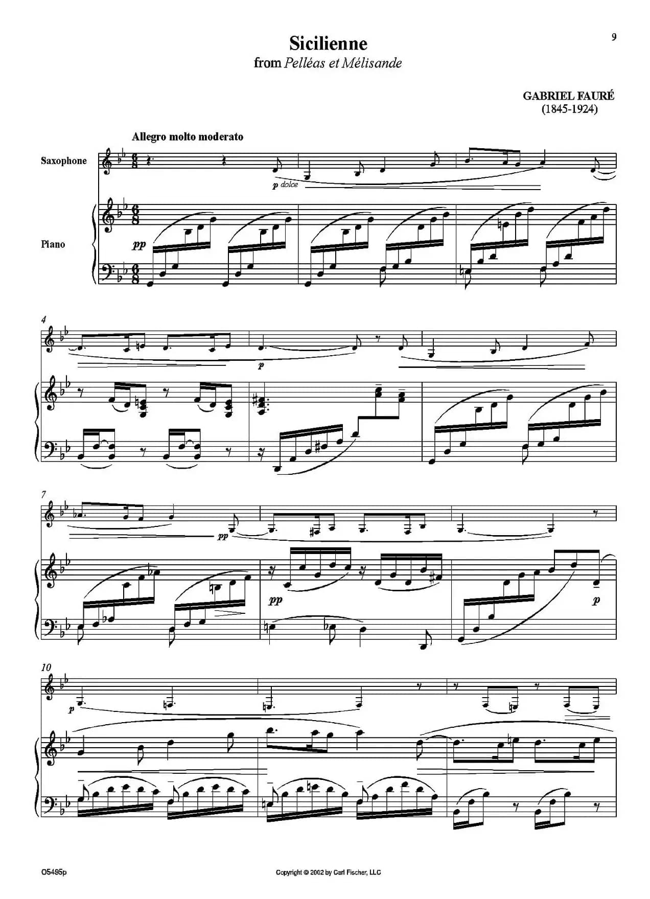 Sicilienne（萨克斯+钢琴伴奏）