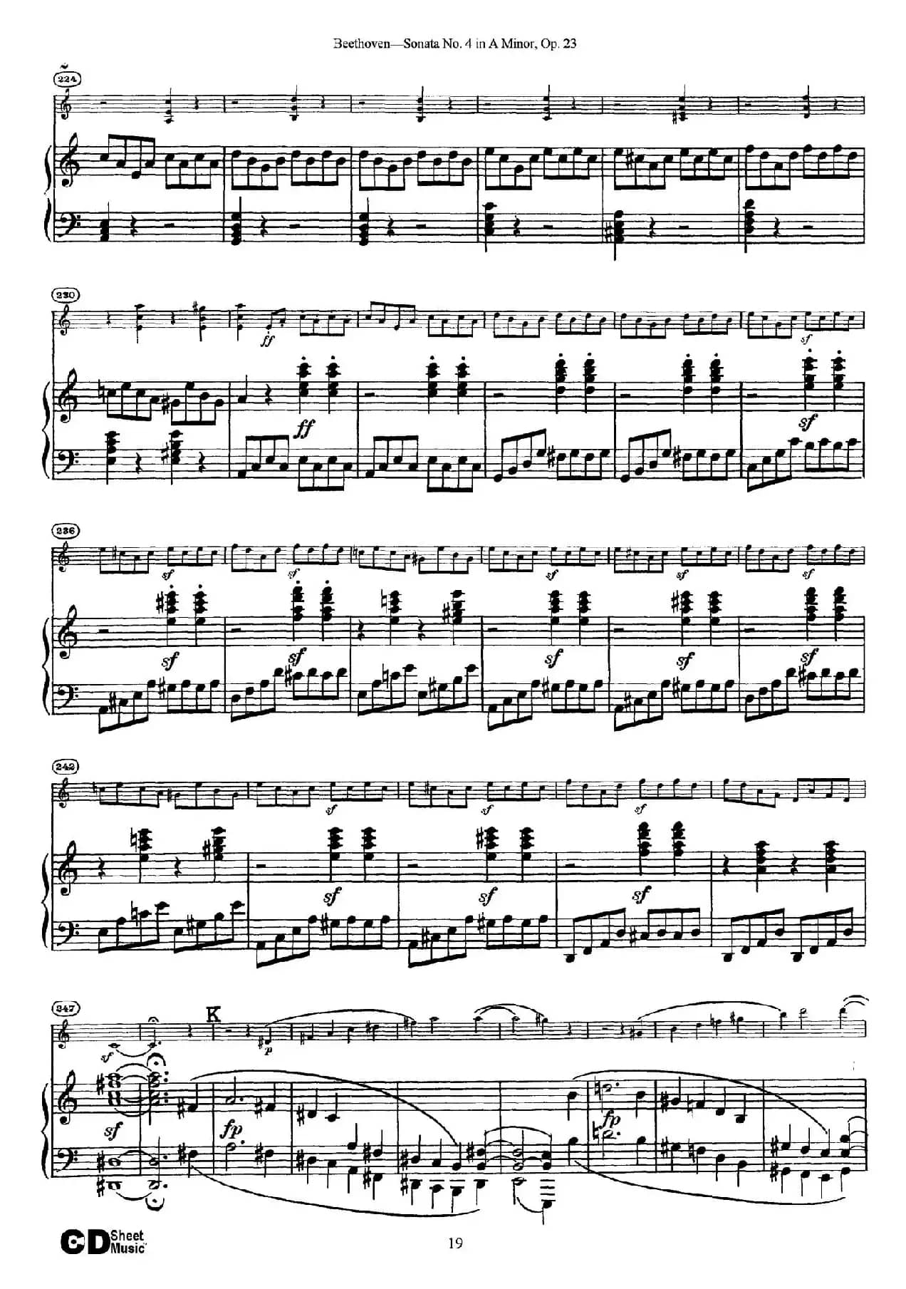 A小调第四小提琴奏鸣曲（Sonata No.4 in A Minor Op.23）（小提琴+钢琴伴奏）