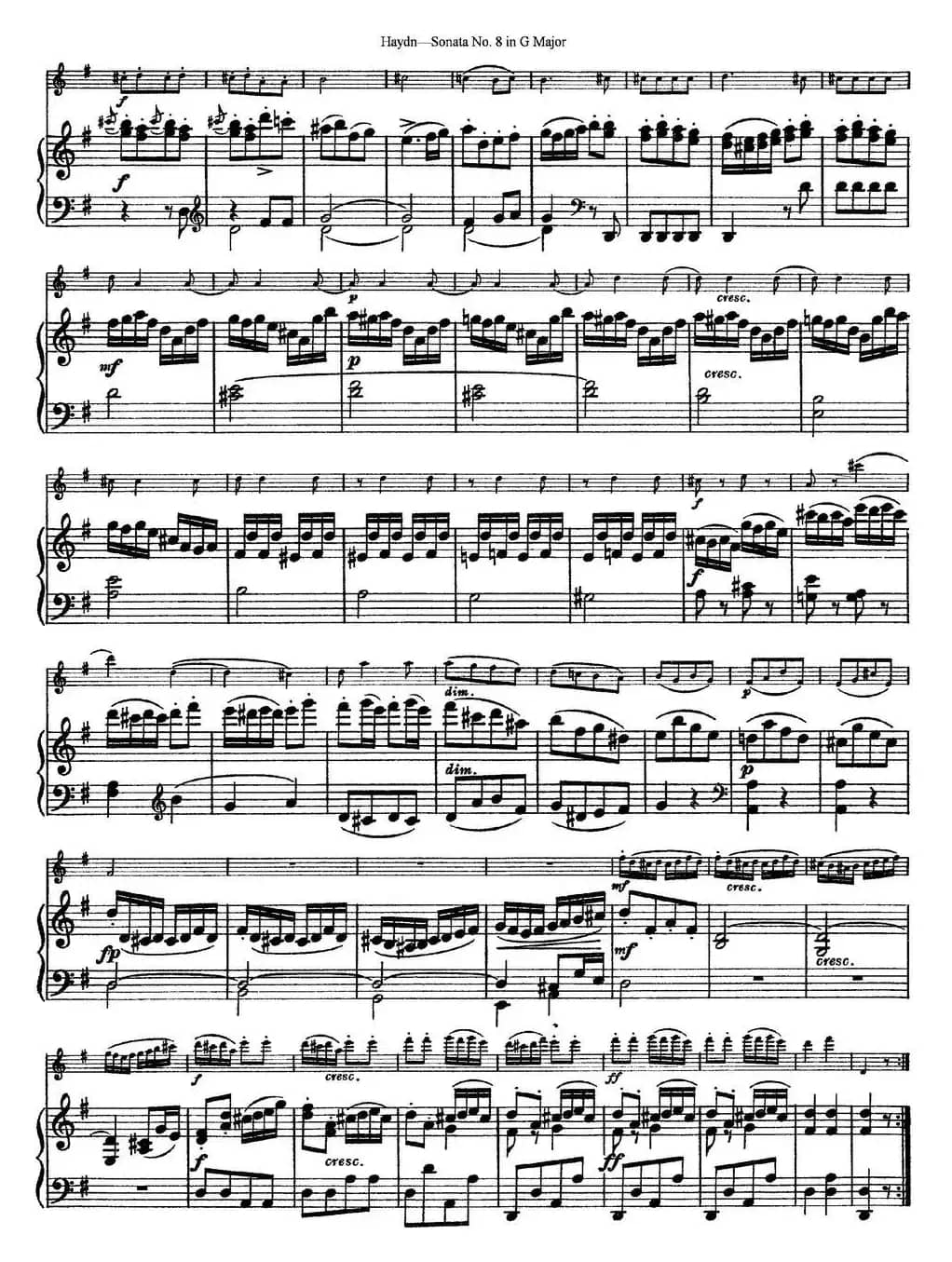 Violin Sonata No.8 in G Major（小提琴+钢琴伴奏）