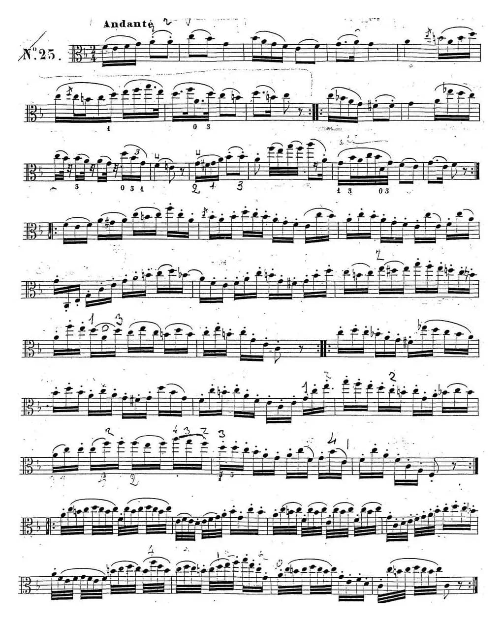 卡瓦利尼《中提琴演奏教程》练习曲