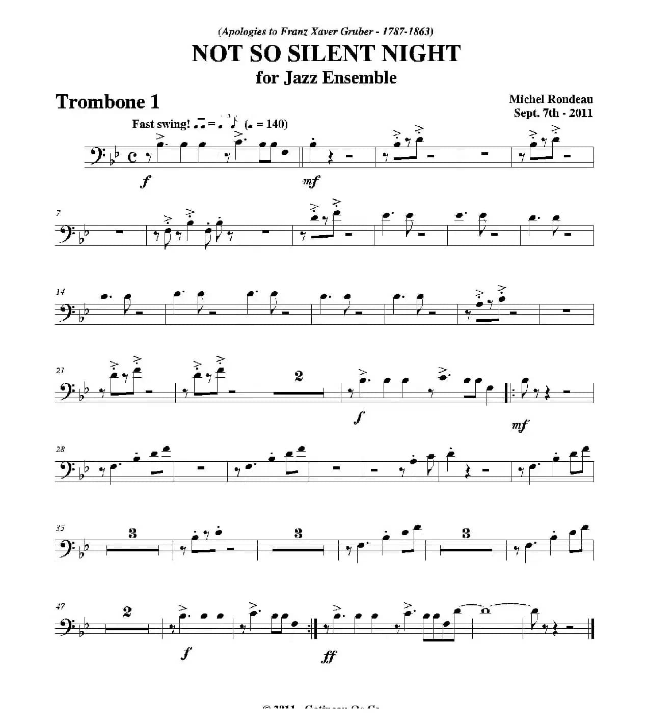 NOT SO SILENT NIGHT（第一长号分谱）