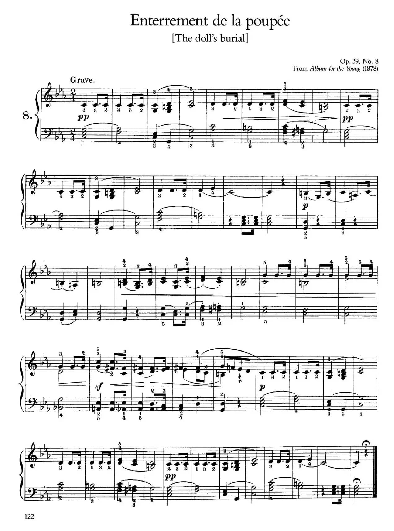 Album for the Young Op.39（儿童钢琴曲集）（8. 洋娃娃的葬礼 The Doll's Funeral）