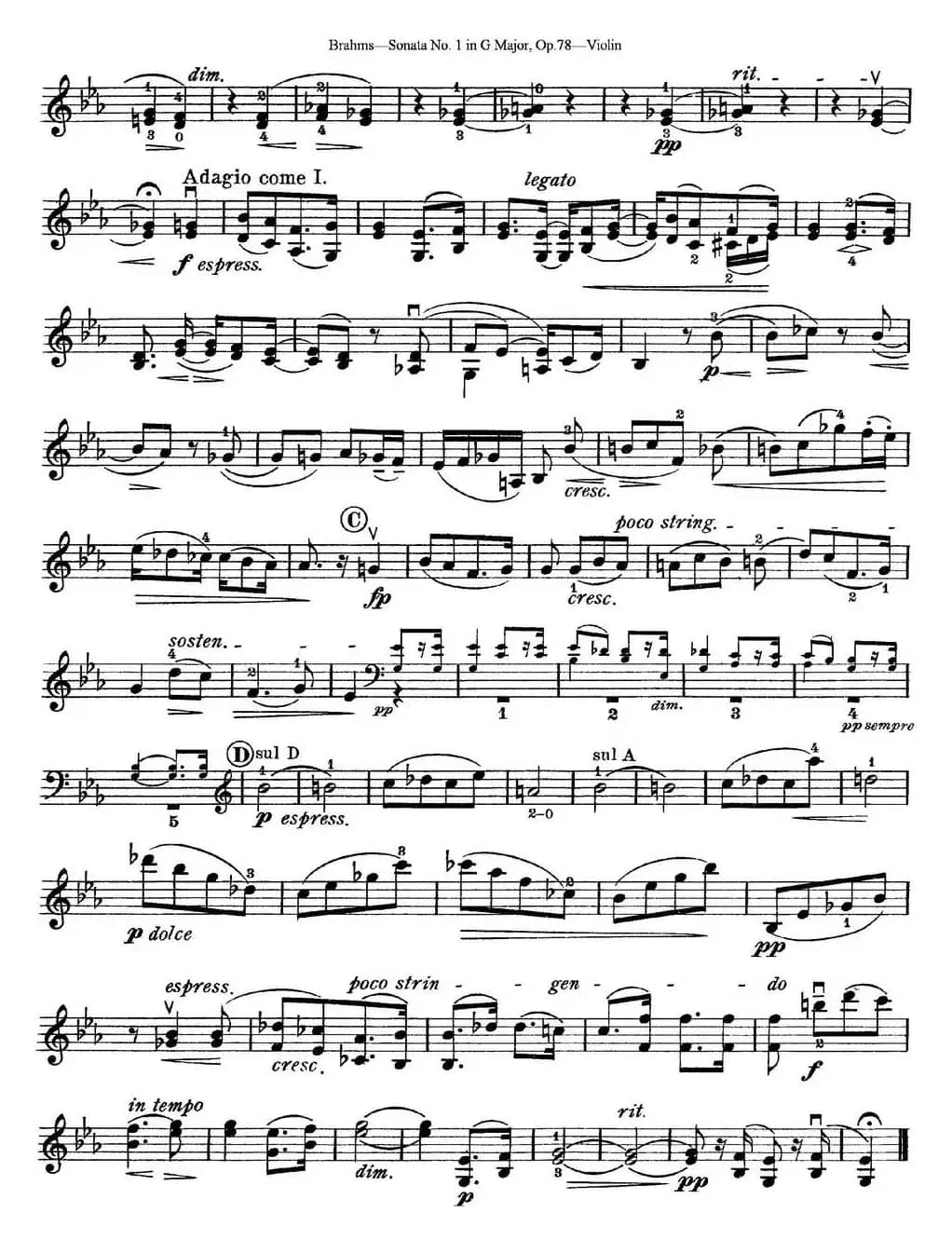 Violin Sonata No.1 in G Major Op.78