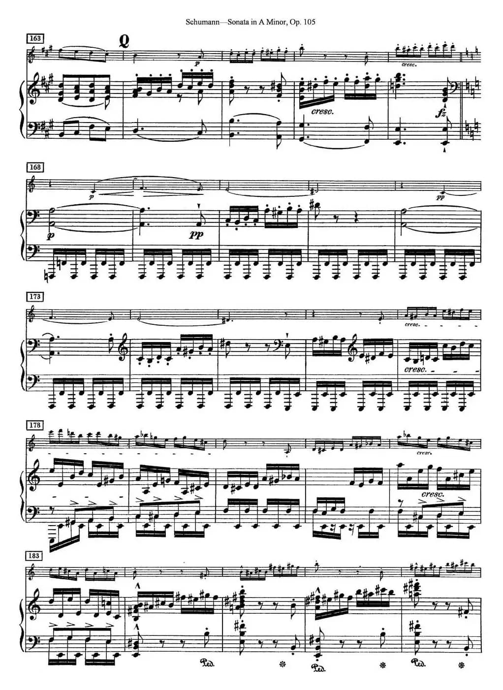Violin Sonata in A minor Op.105（小提琴+钢琴伴奏）