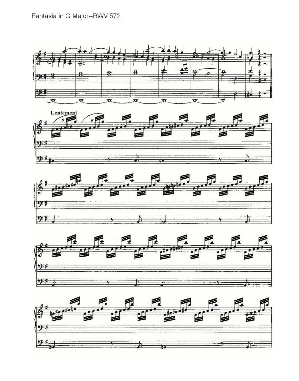 Fantasia in G Major--BWV 572 （管风琴谱）