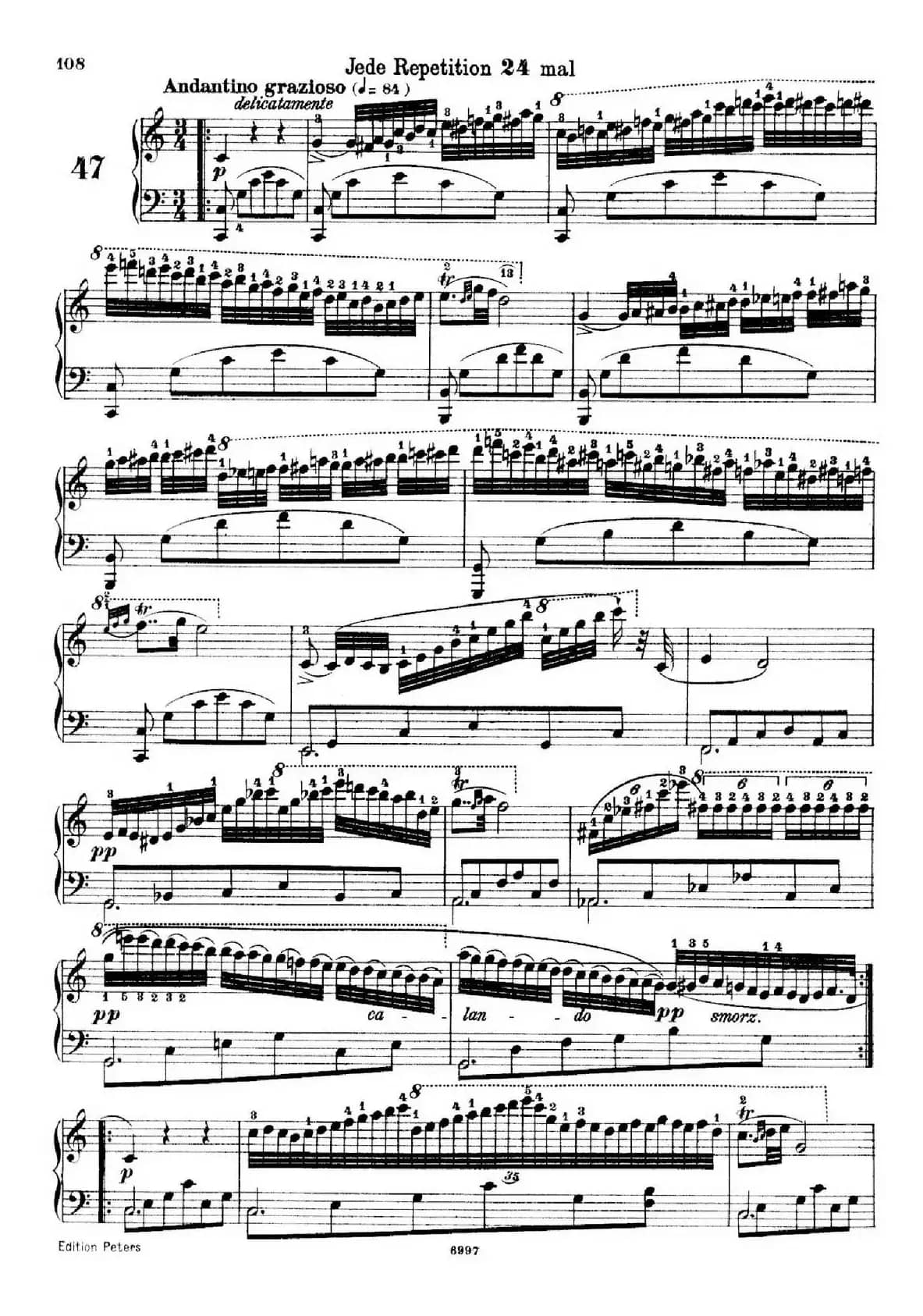 School of the Virtuoso Op.365（60首钢琴高级练习曲·47）