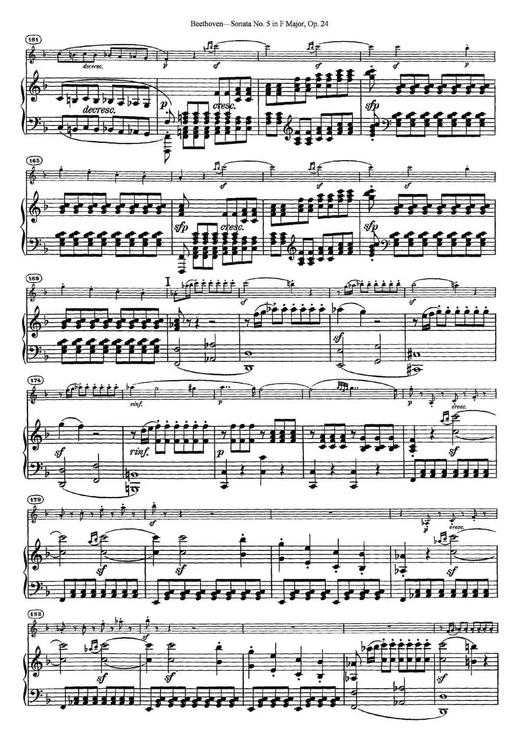 Violin Sonata No.5 in F Major Op.24（小提琴+钢琴伴奏）