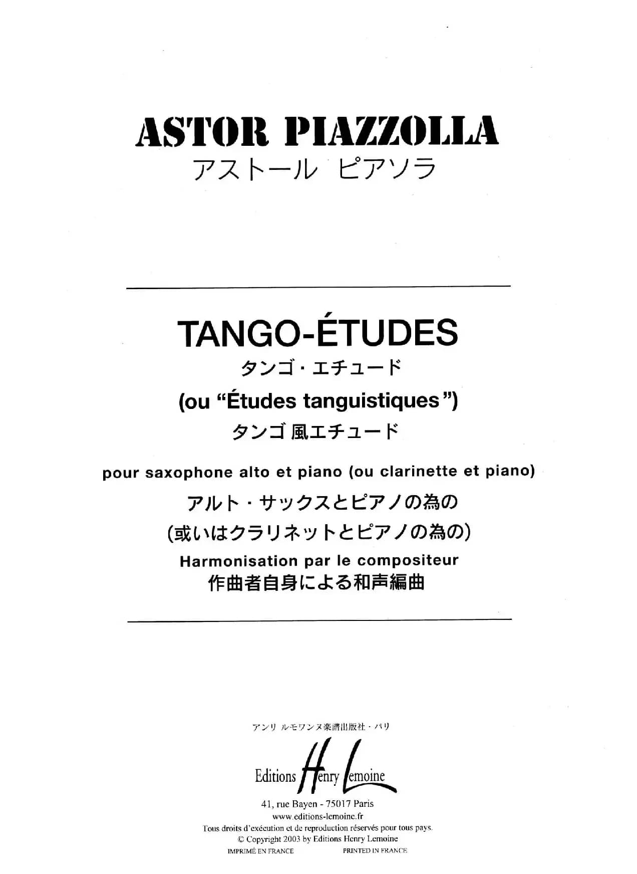 Tango Etudes