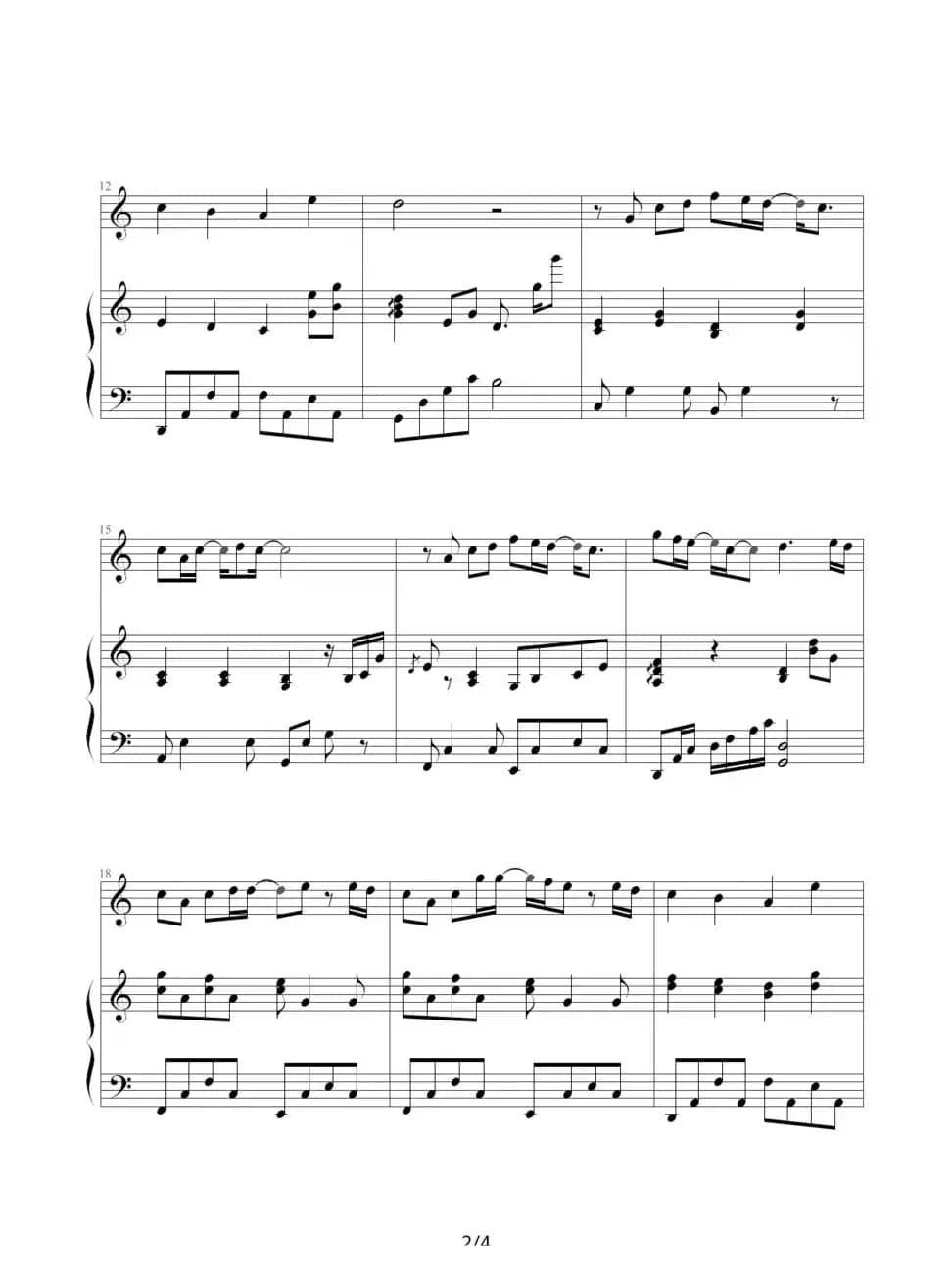 隐形人（钢琴伴奏谱）