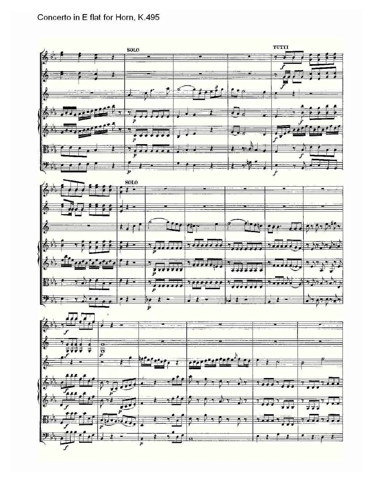 Concerto in E flat for Horn, K.495(Eb调法国号协奏曲, K.4)
