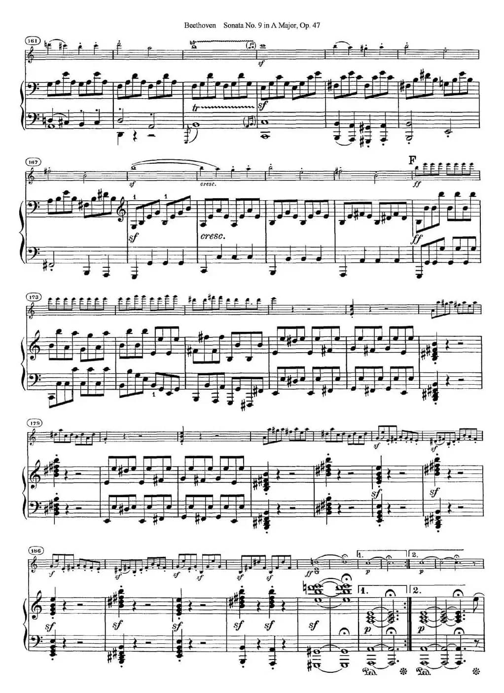 Violin Sonata No.9 in A Major Op.47（小提琴+钢琴伴奏）