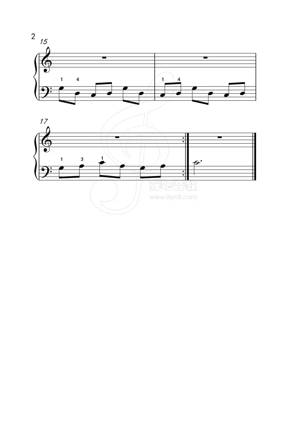 使大指灵活转动的单手练习 76（儿童钢琴手指练习 2）