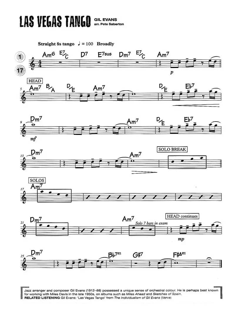 15首次中音爵士练习