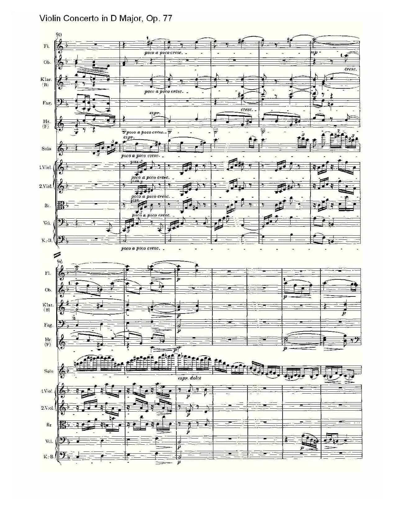 D大调小提琴协奏曲, Op.77第二乐章