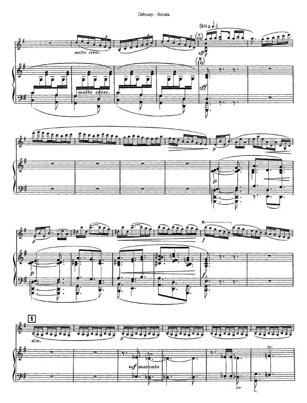 Debussy Sonata（小提琴+钢琴伴奏）