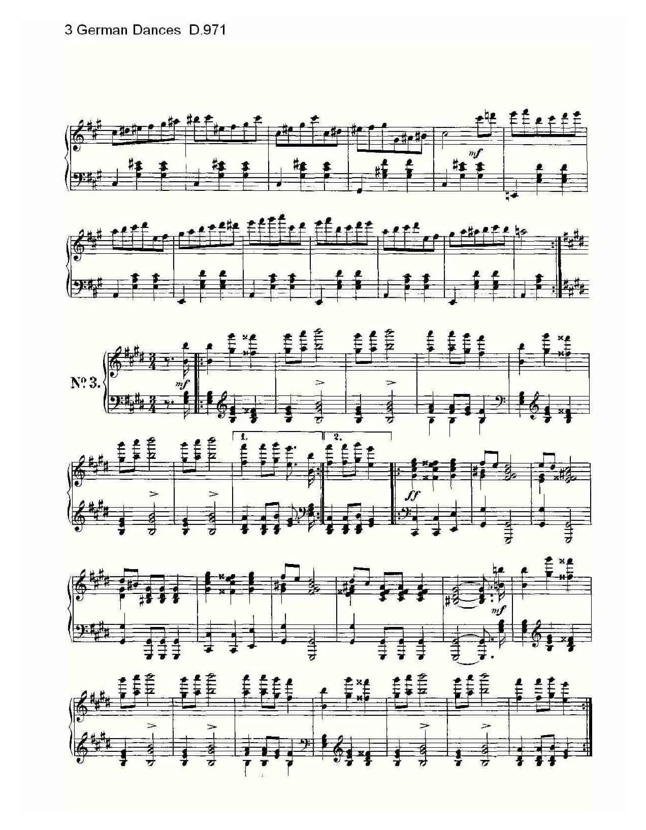 3 German Dances D.971（3德国舞曲 D.971）