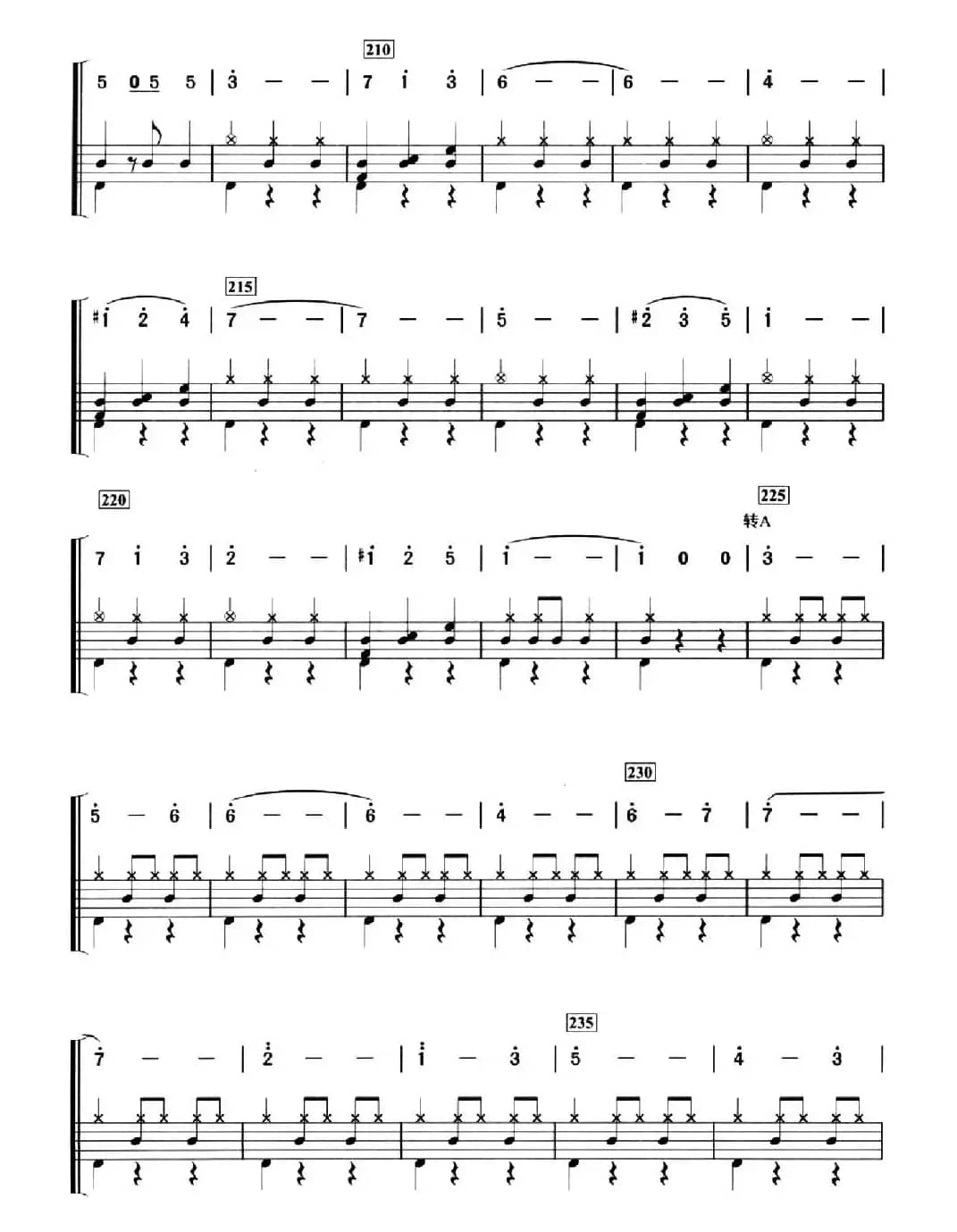 [法]溜冰圆舞曲（架子鼓、简谱+鼓谱）