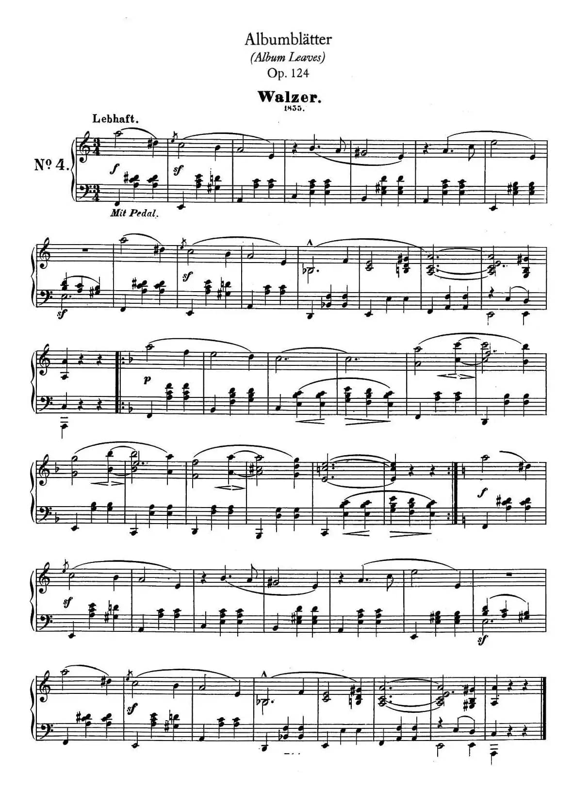 Albumblätter Op.124（纪念册页）（No.4）