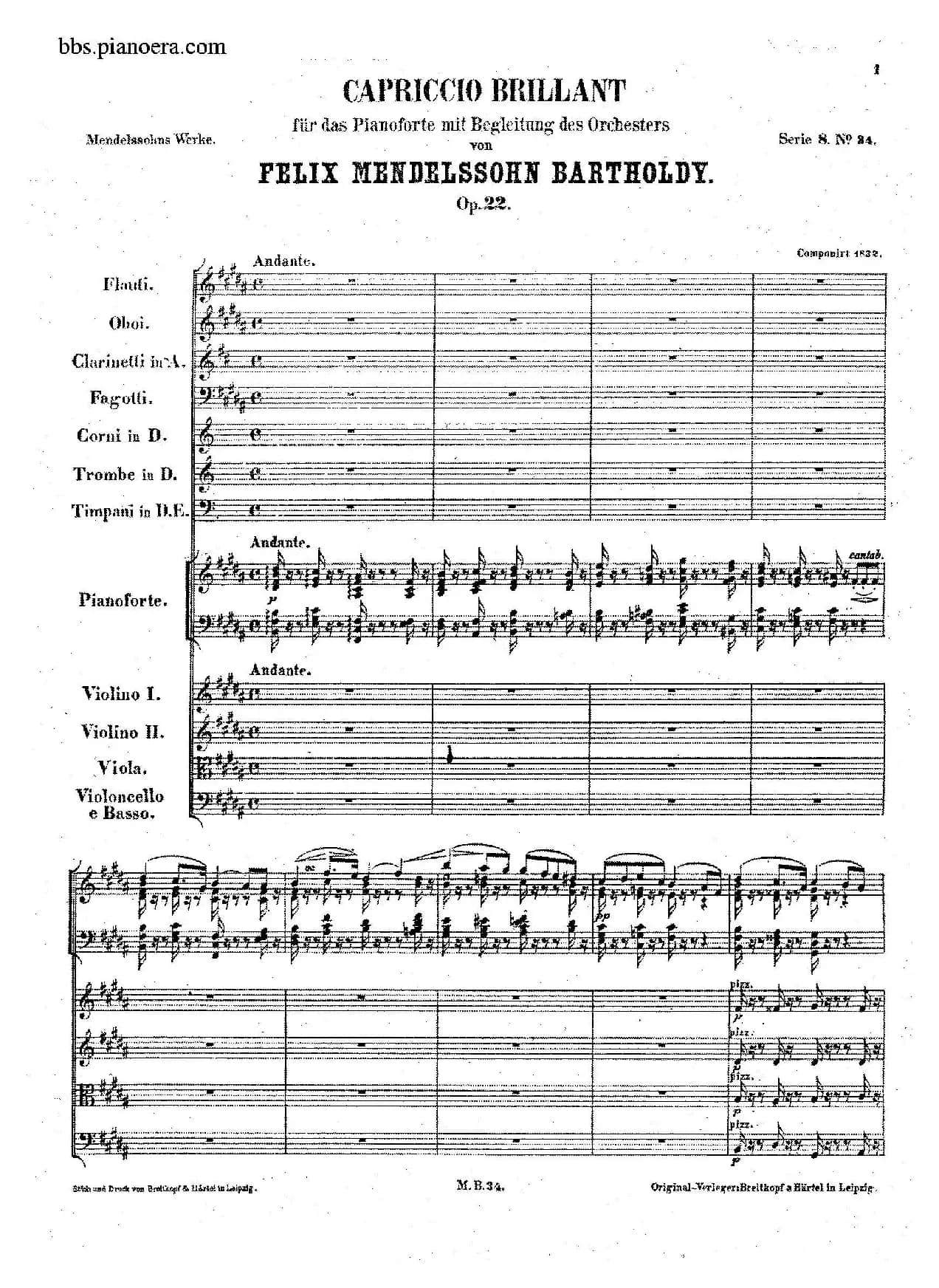 Capriccio Brillante in B Major Op.22（B大调华丽随想曲·钢琴+乐队总谱）