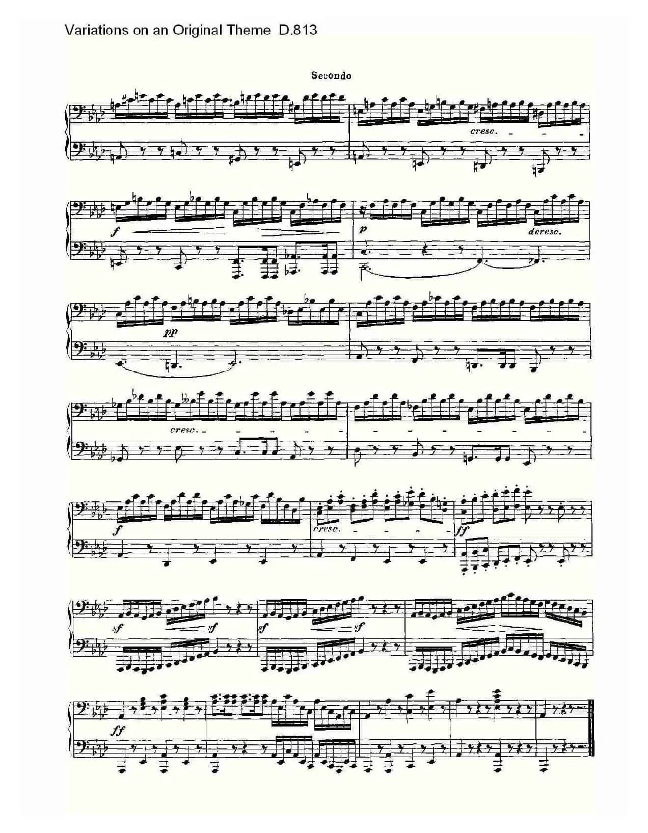 Variations on an Original Theme D.813（原生态主题变鸣曲 D.）