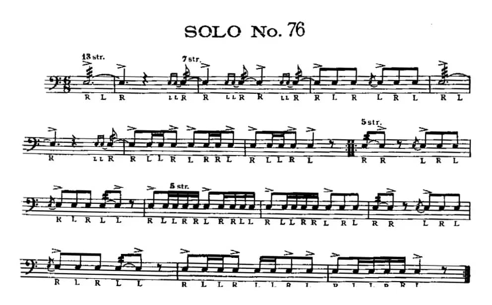 美国军鼓 SOLO No.76-80（爵士鼓谱）