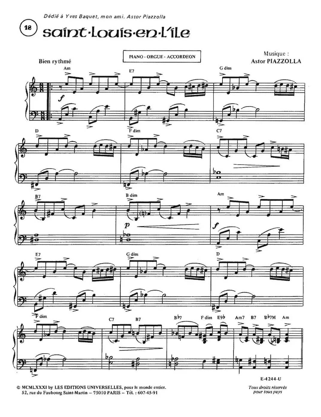 Piazzolla合集：18、Saint-Louis-En-L'Ile