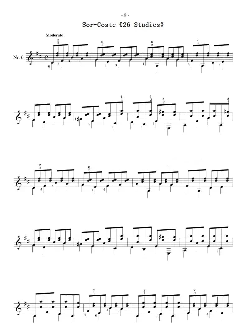 Sor-Coste《26 Studies》（STUDY 6）