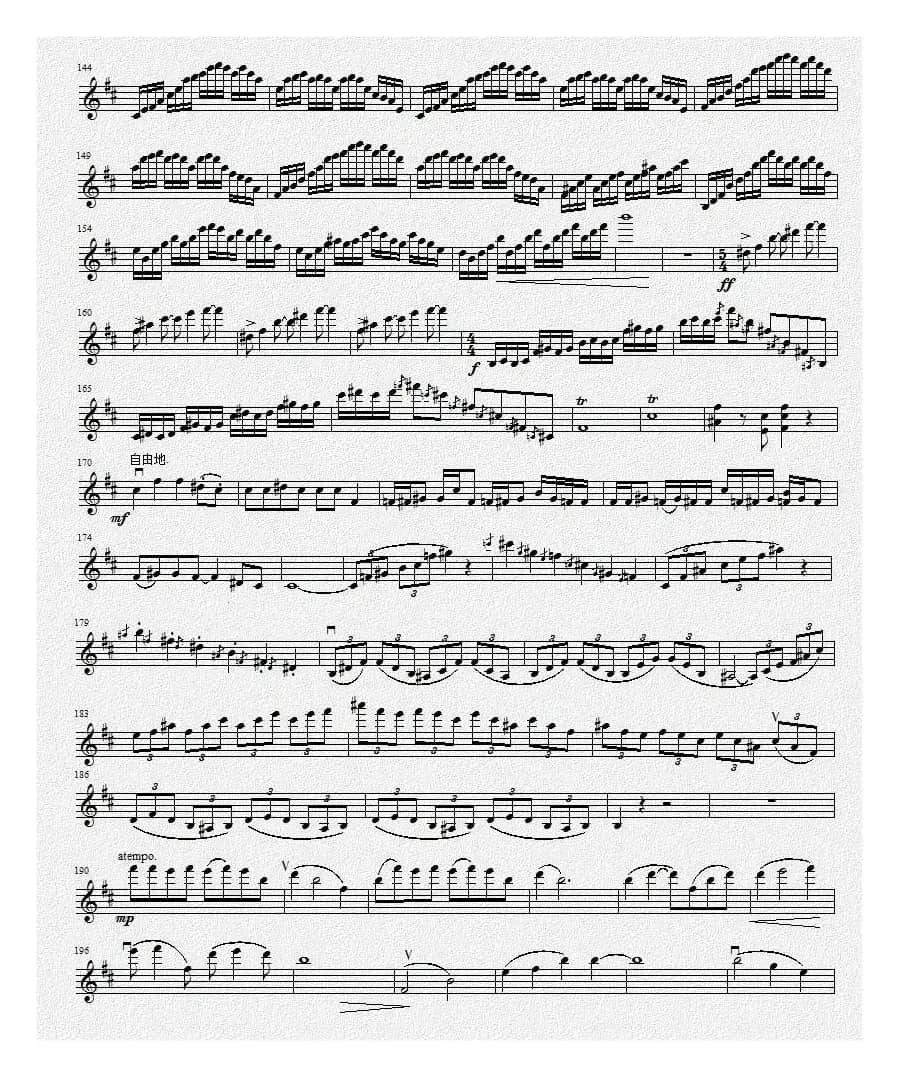 b小调第一小提琴协奏曲第三乐章（独奏小提琴分谱）