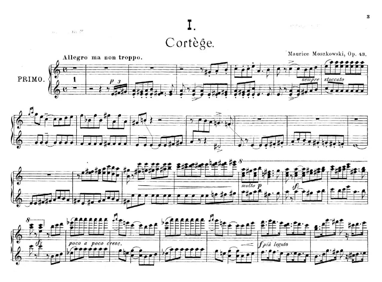 Deux Morceaux Pour Quatre Mains Op.43(2首四手联弹小品·1)