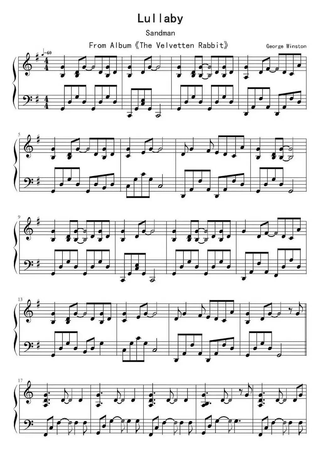 Lullaby（George Winston作曲版）