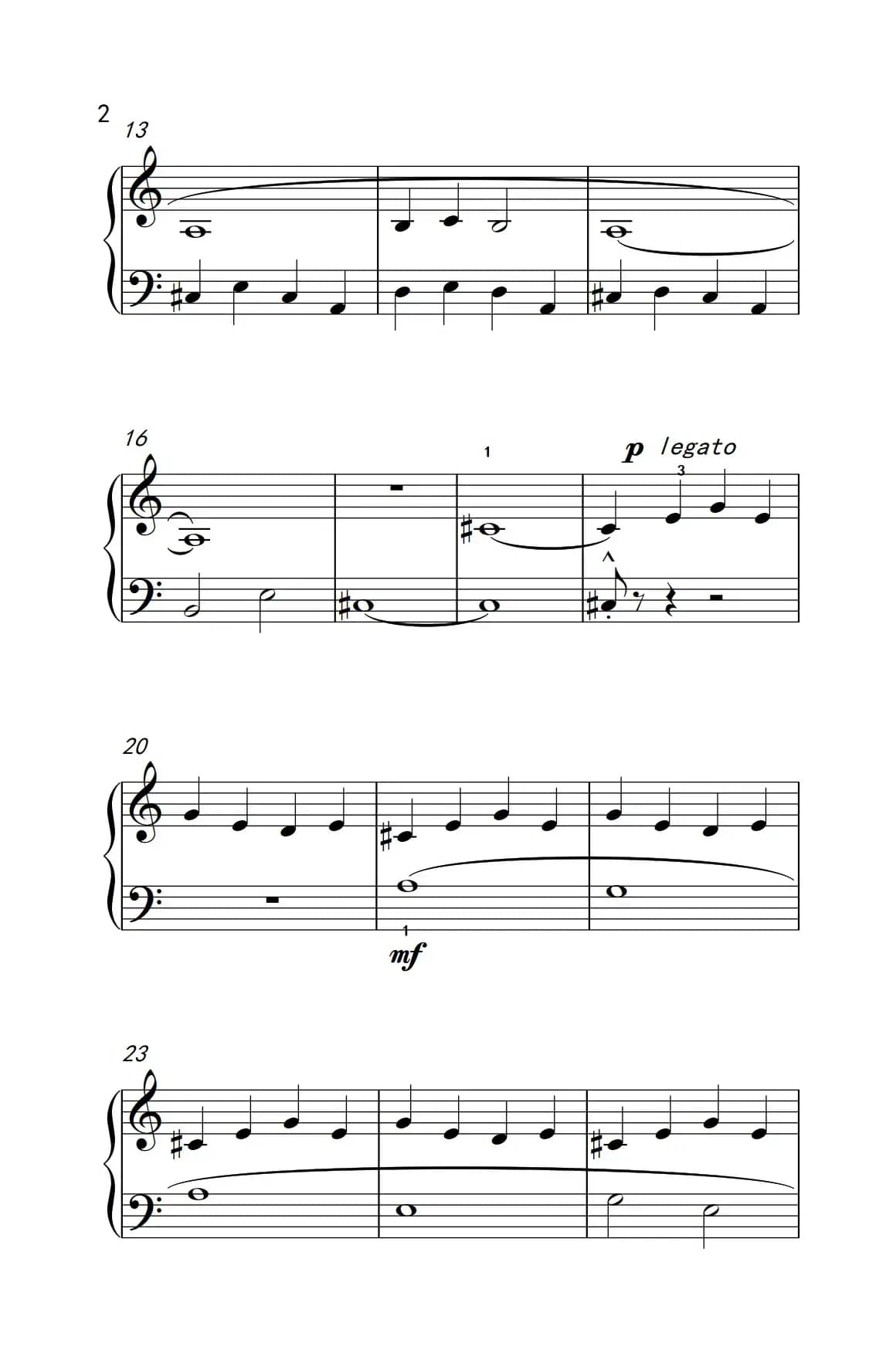 分解三和弦伴奏（巴托克 小宇宙 钢琴教程 2）