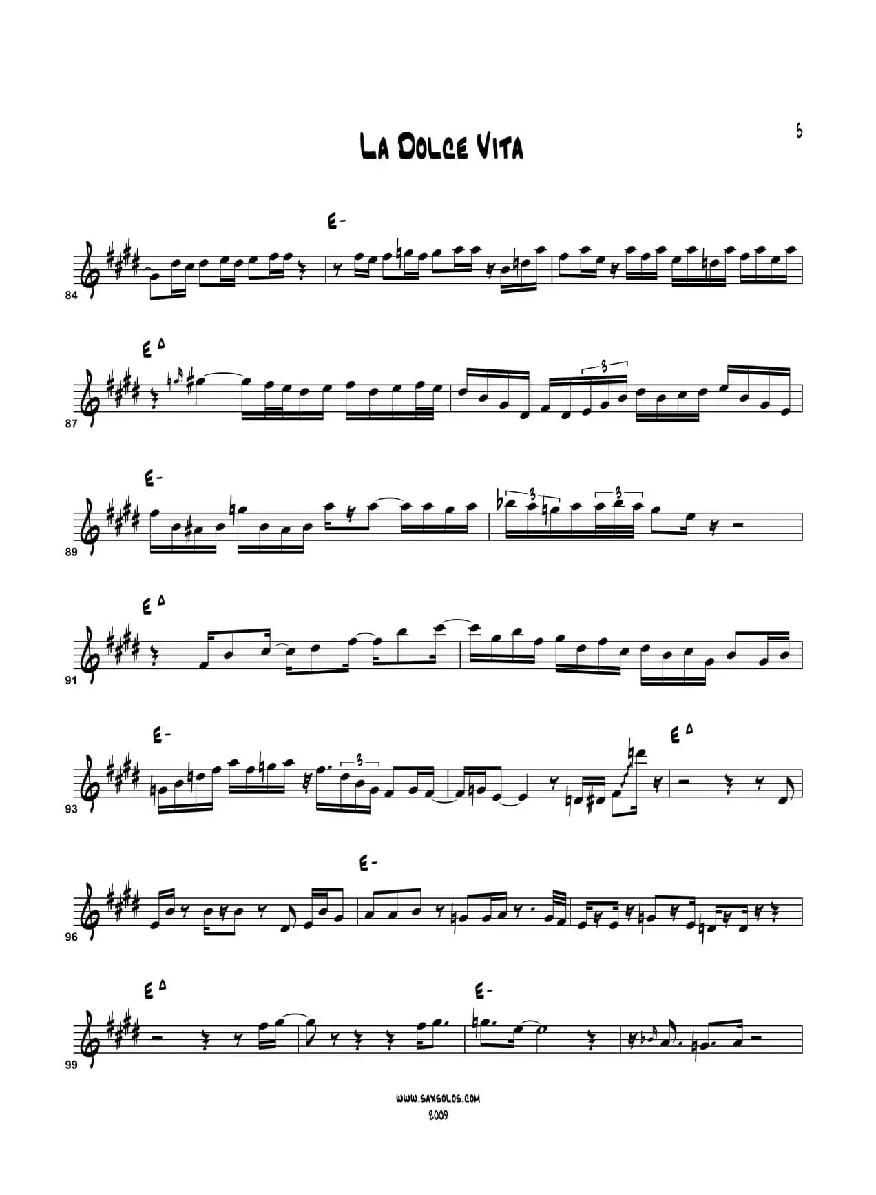 La Dolce Vita（高音萨克斯）