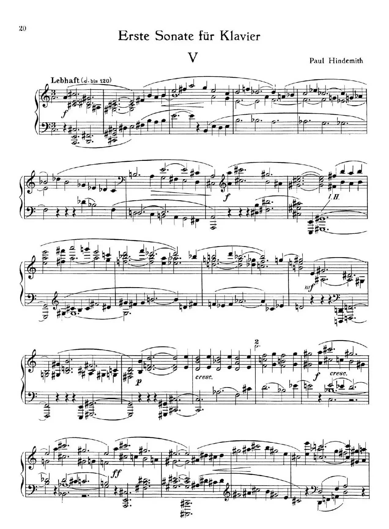 Piano Sonata No.1（第一钢琴奏鸣曲 Ⅴ）