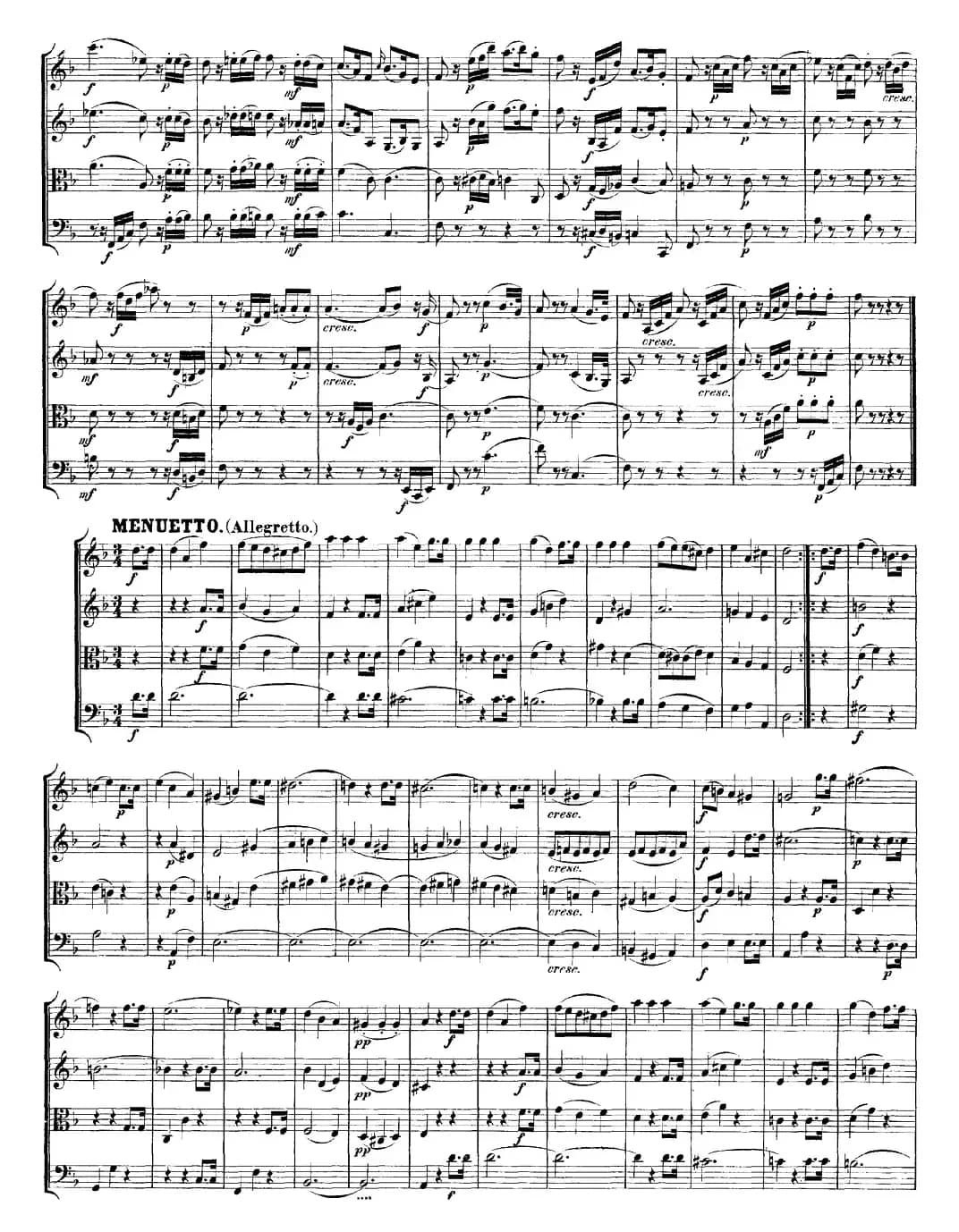 Mozart《Quartet No.15 in D Minor,K.421》（总谱）