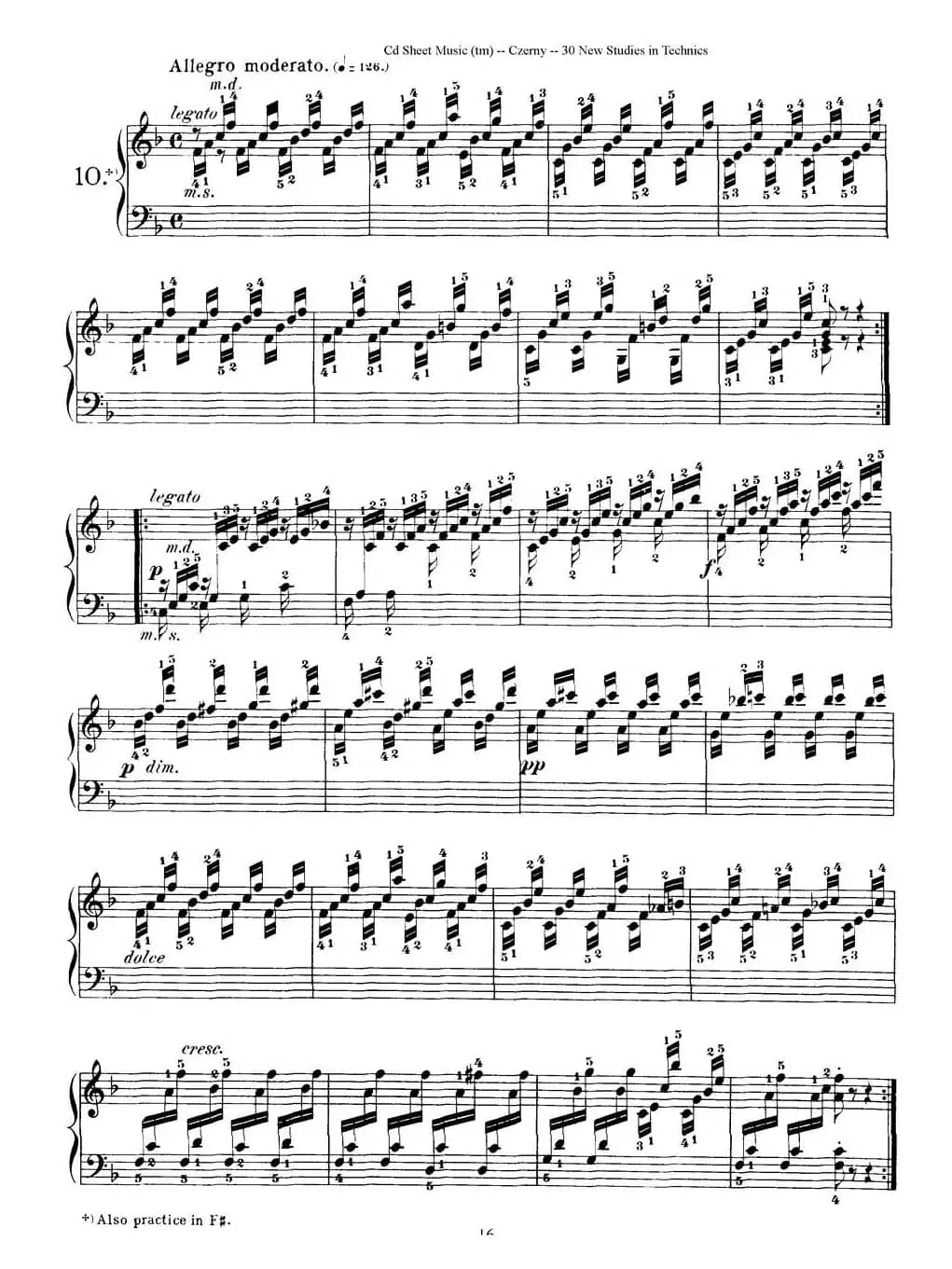 Czerny - 30 New Studies - 10（车尔尼Op849 - 30首练习曲）
