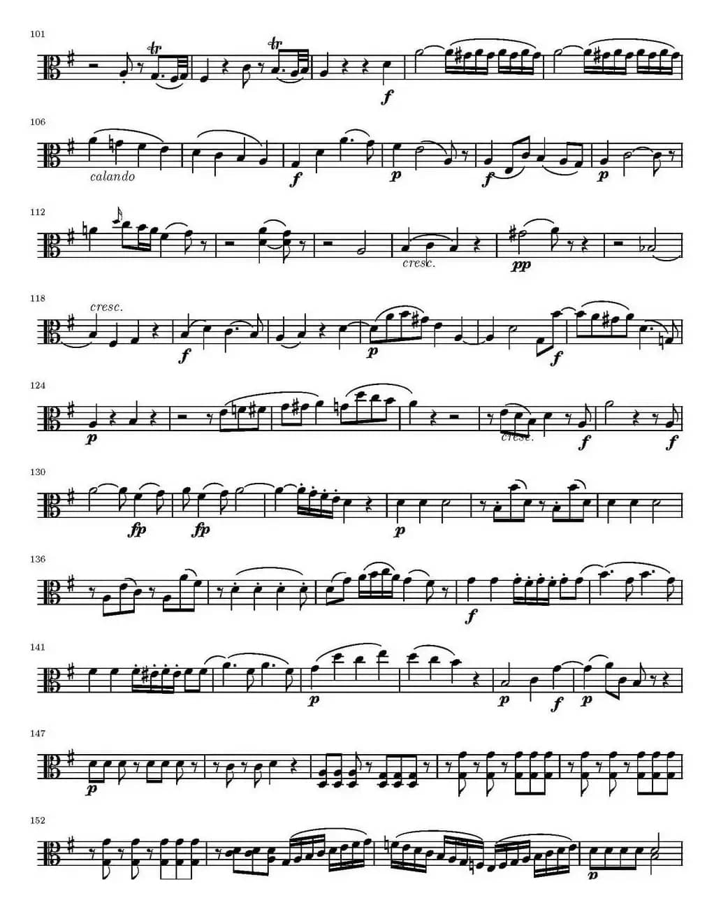 String Quartet KV.387（弦乐四重奏中提琴分谱）