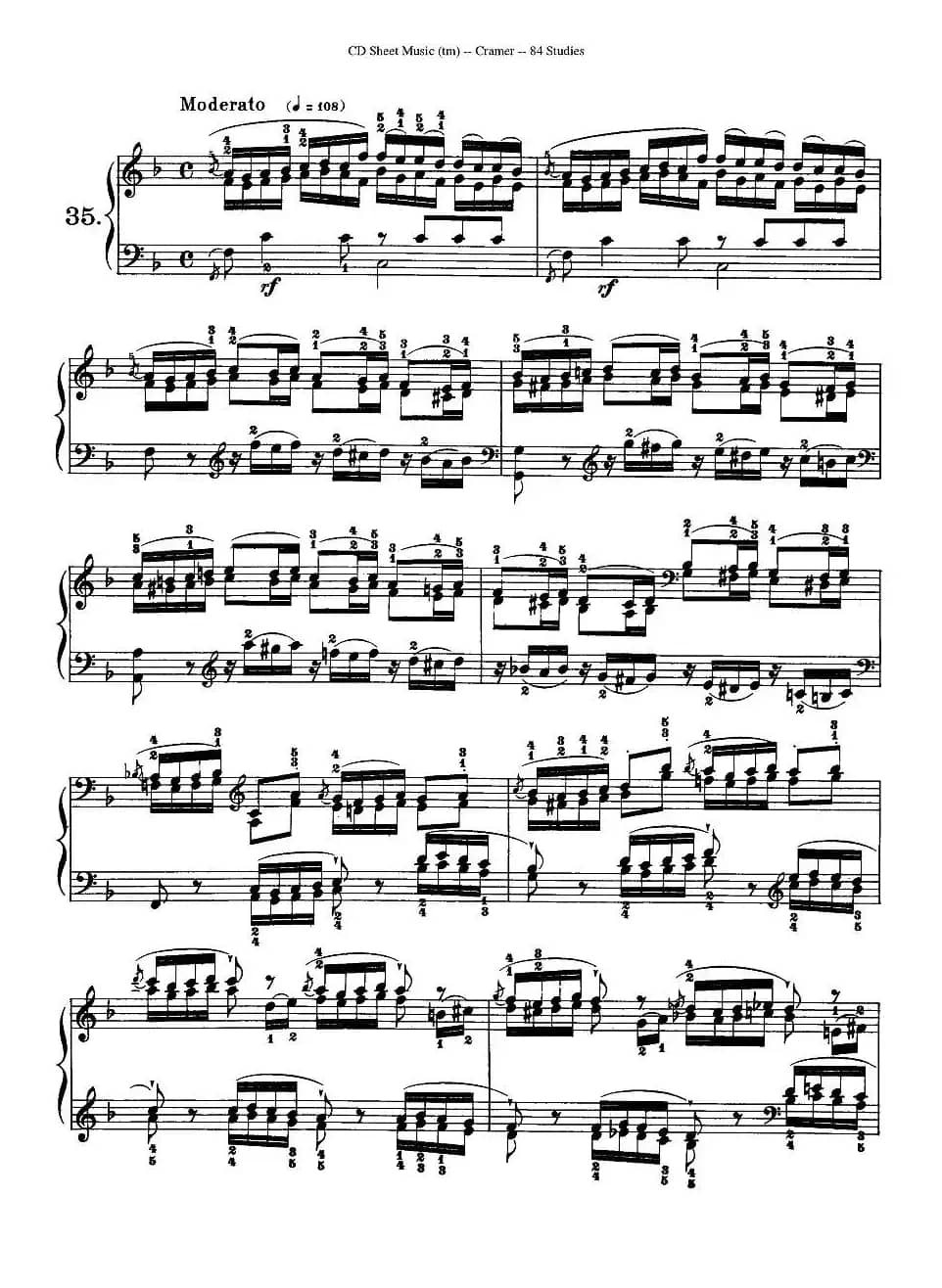 Cramer - 84 exercices（31—35）（克拉莫84首钢琴练习曲）