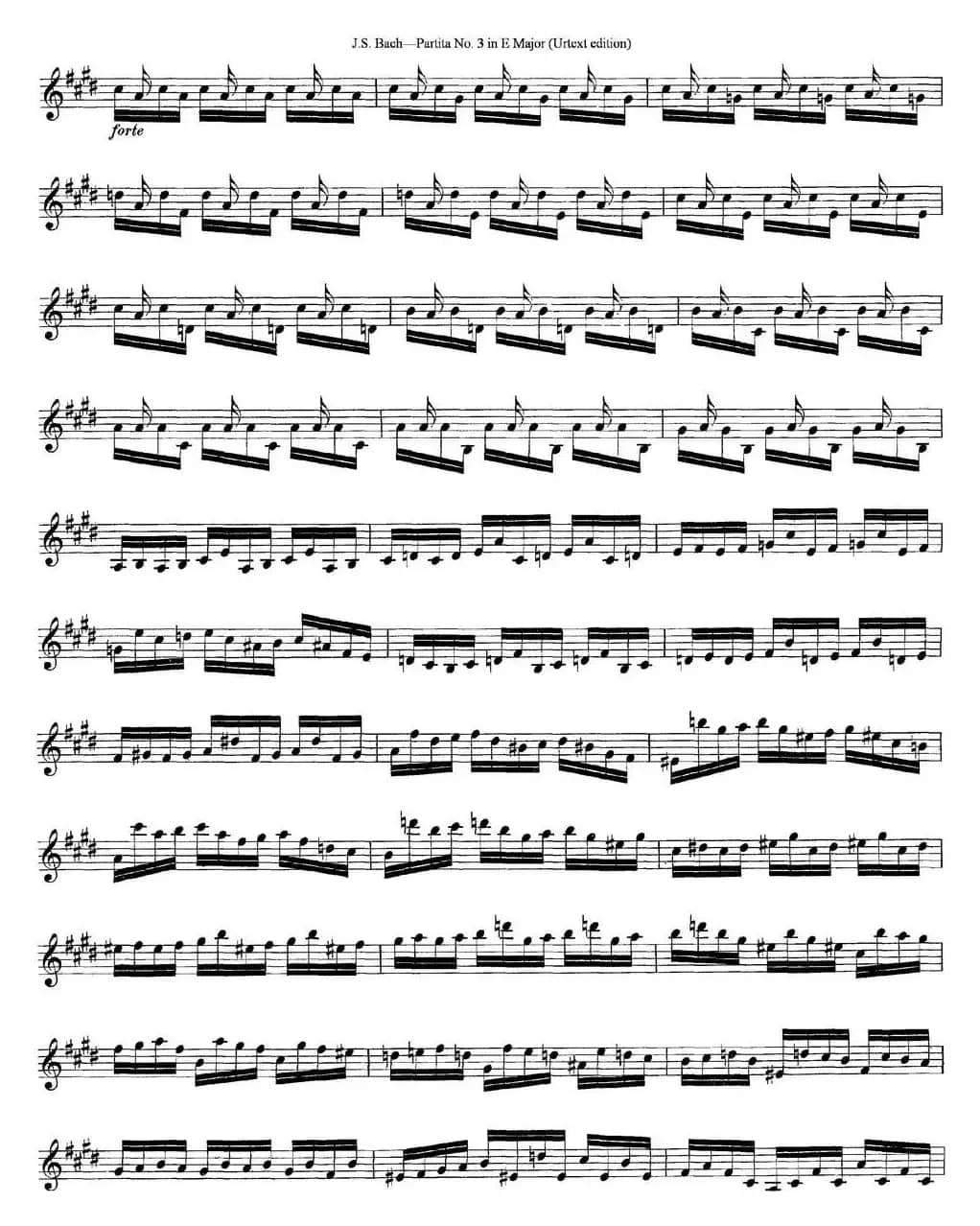 6 Violin Sonatas and Partitas 6.Partita No.3 in E Major（Urtext edition）
