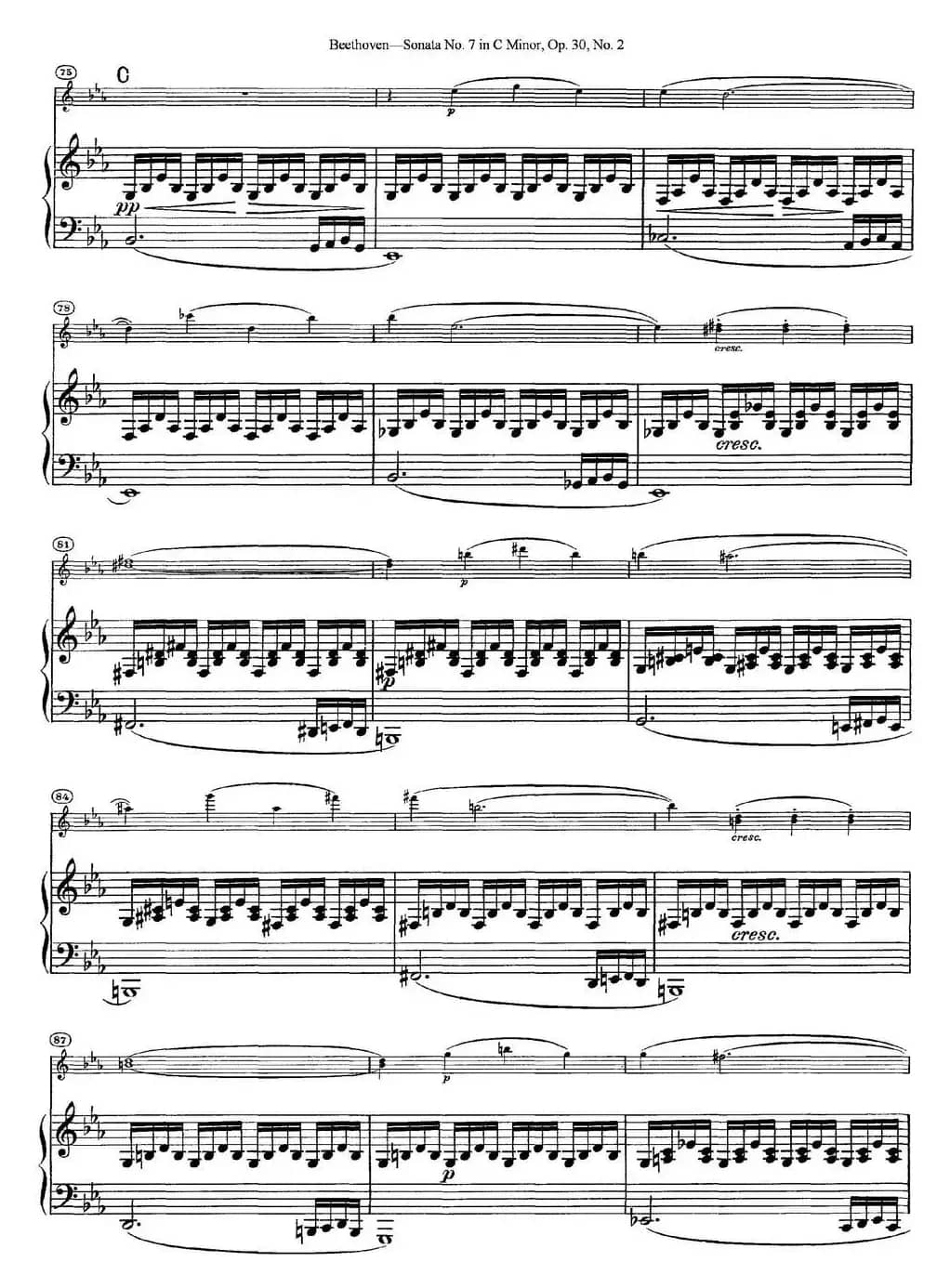 Violin Sonata No.7 in C Minor Op.30 No.2（小提琴+钢琴伴奏）