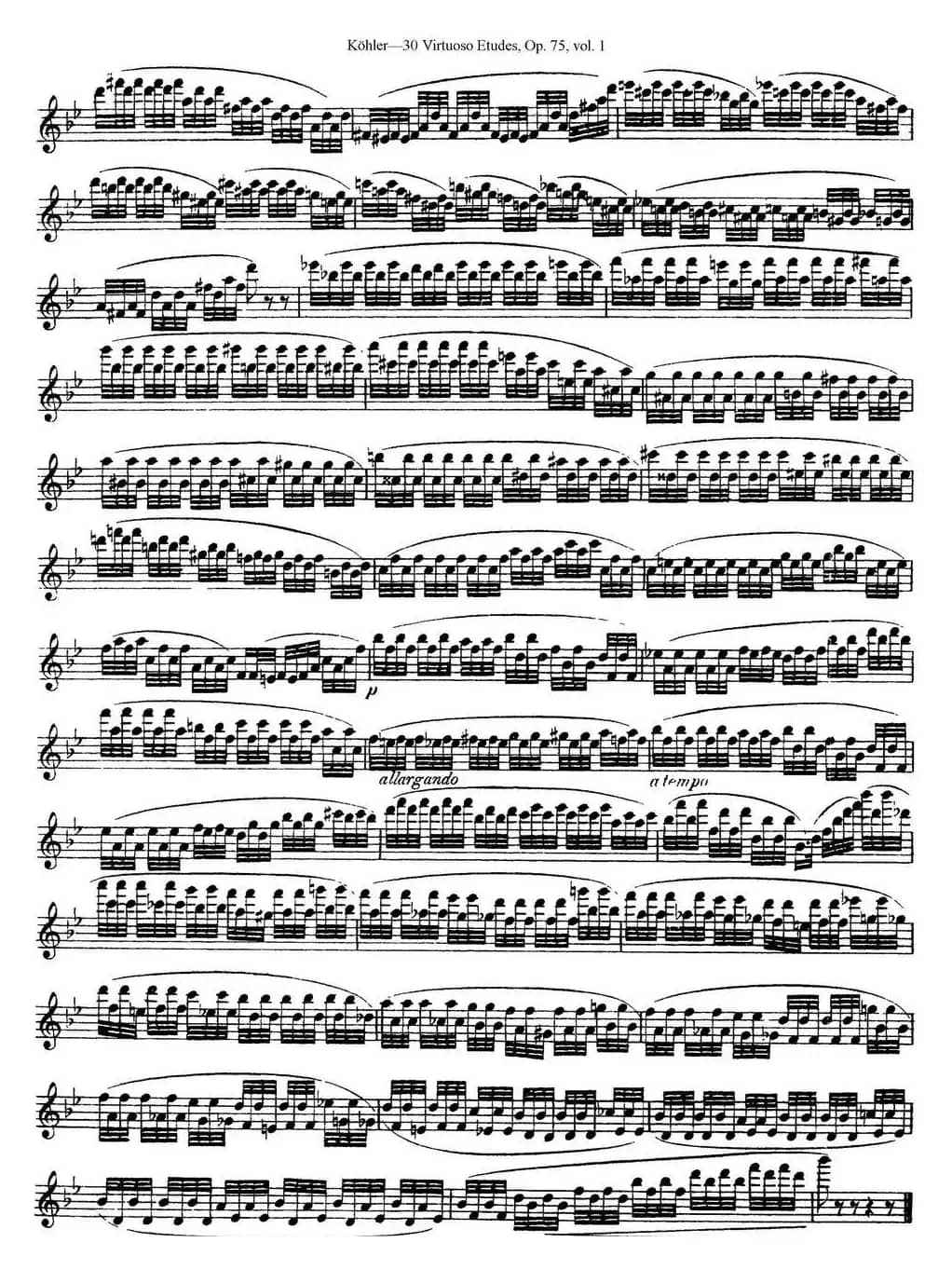 柯勒30首高级长笛练习曲作品75号（NO.9）