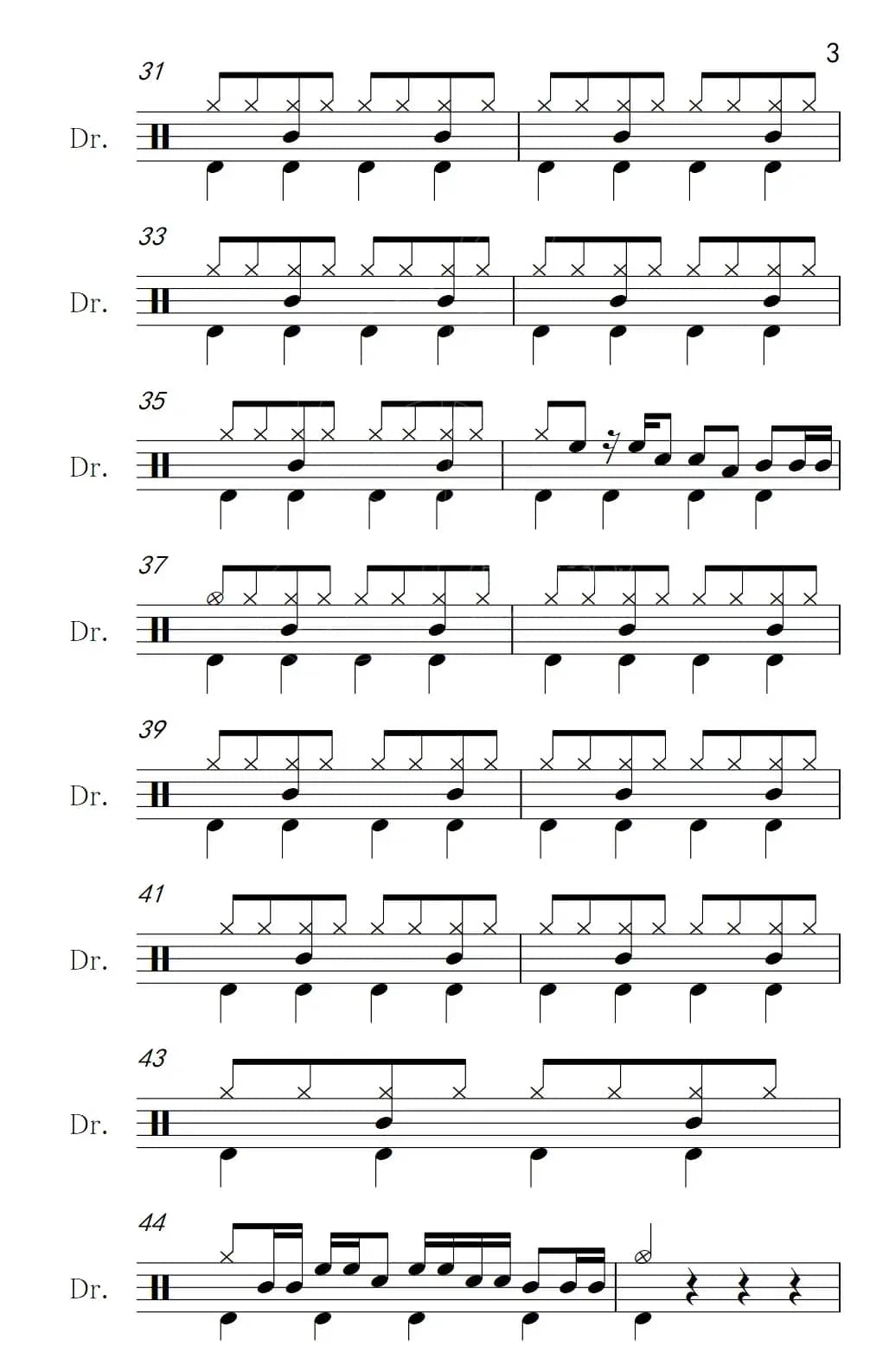 我的未来不是梦（架子鼓谱）