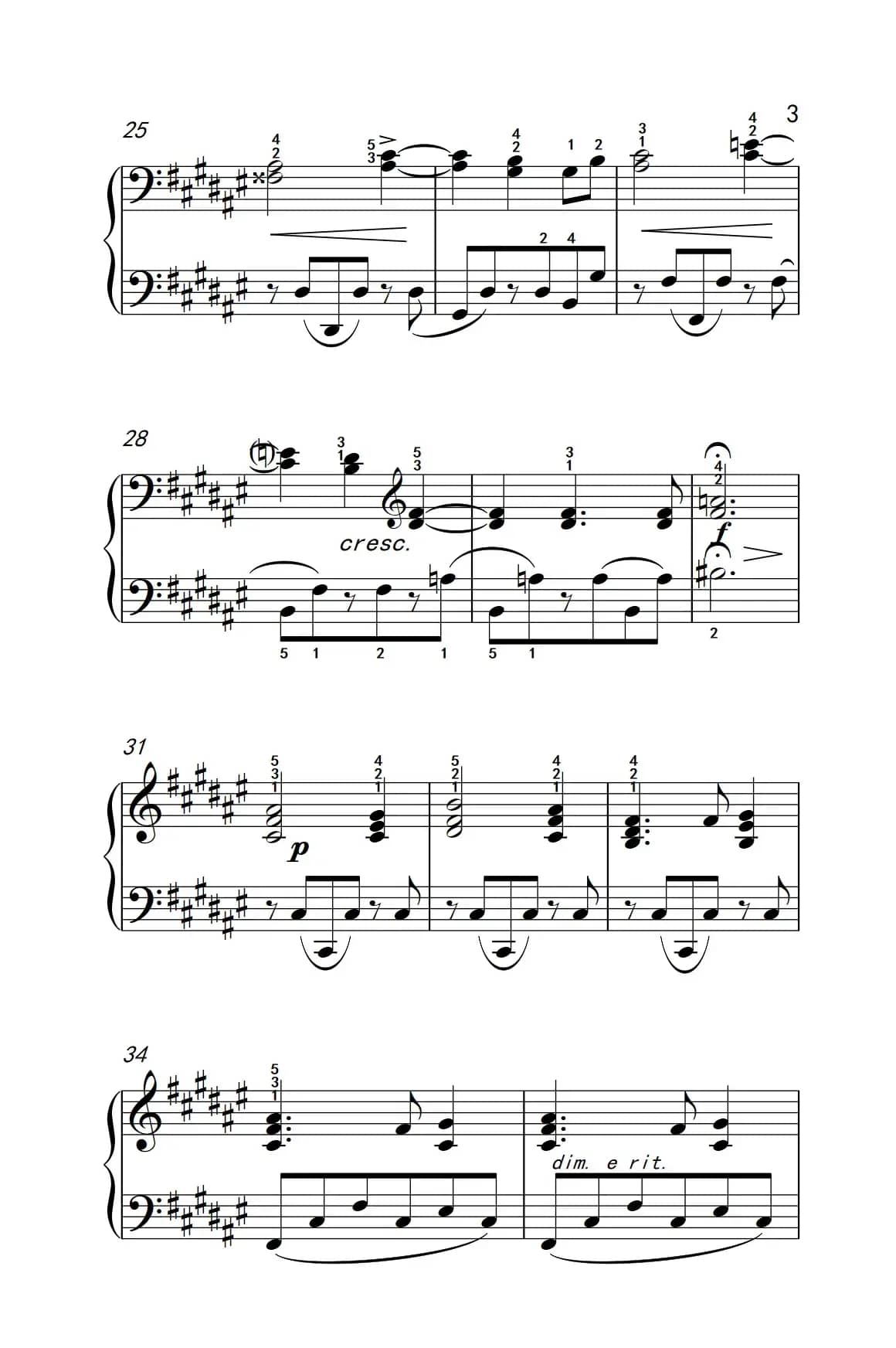 浪漫曲（约翰·汤普森 成人钢琴教程 第二册）