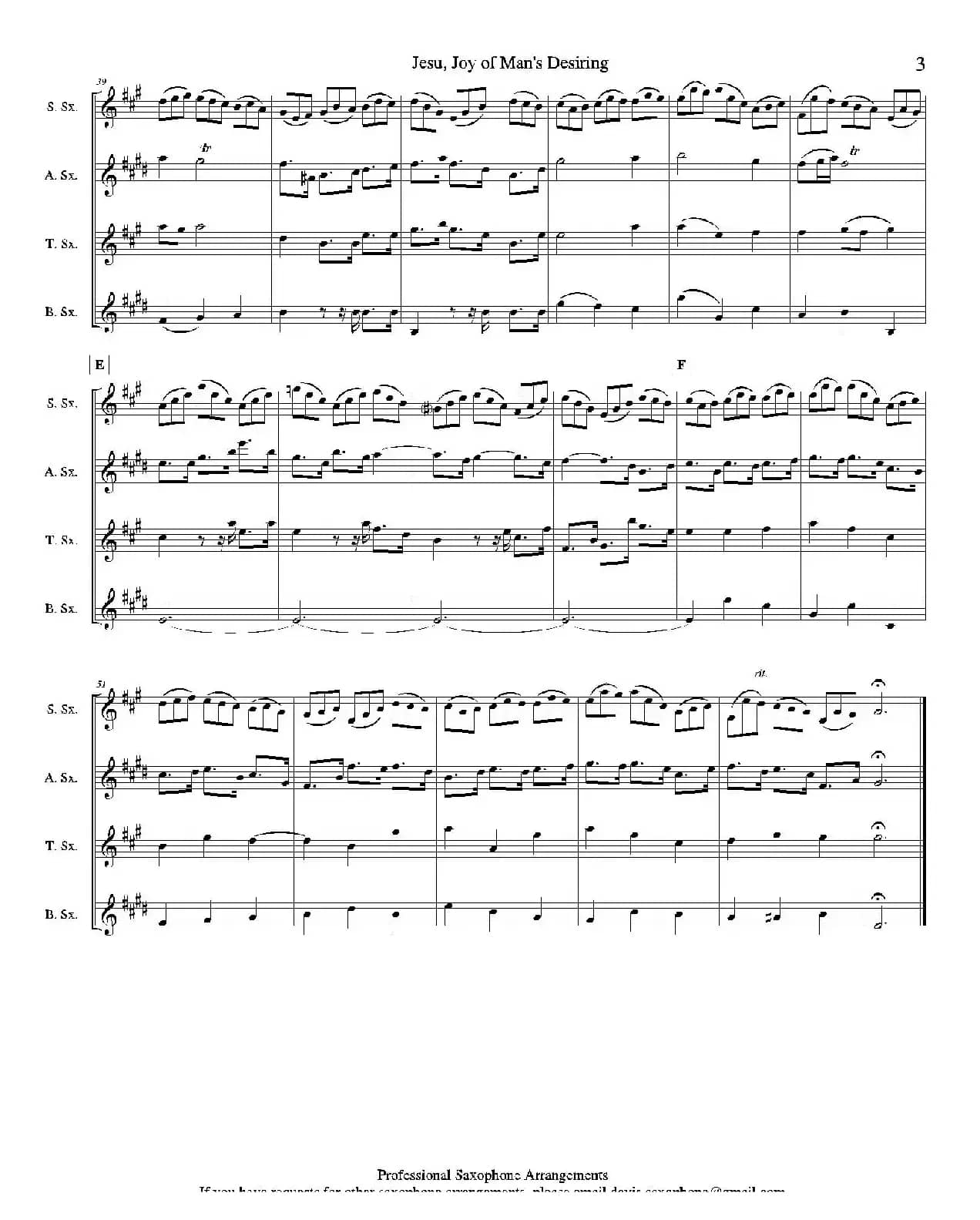 Jesu,Joy of Man's Desiring （四重奏）