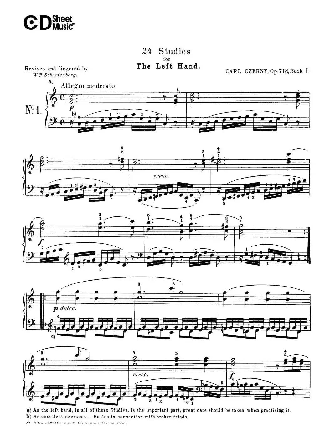 Czerny - 24 Piano Studie（1—7）（车尔尼 - 24首钢琴练习曲）