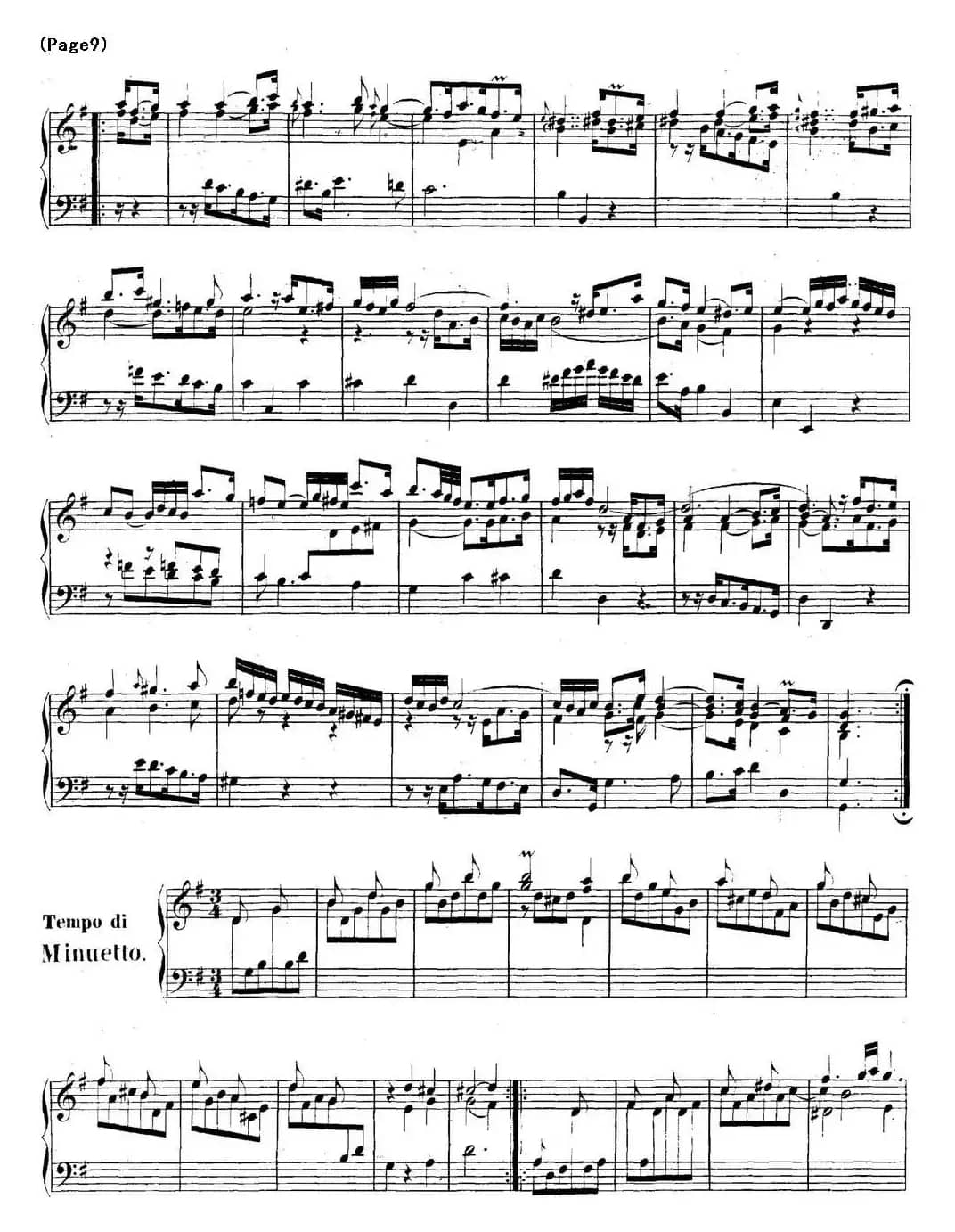 帕蒂塔6首德国组曲（No.5 G大调 巴赫 Partita G Major BWV 829）