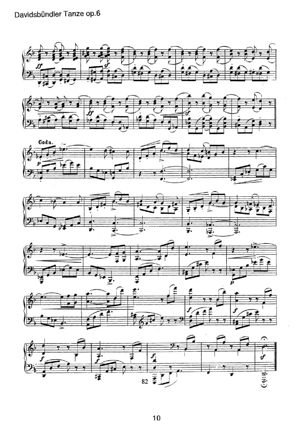 Davidsbundler Tanze Op.6（大卫同盟舞曲）